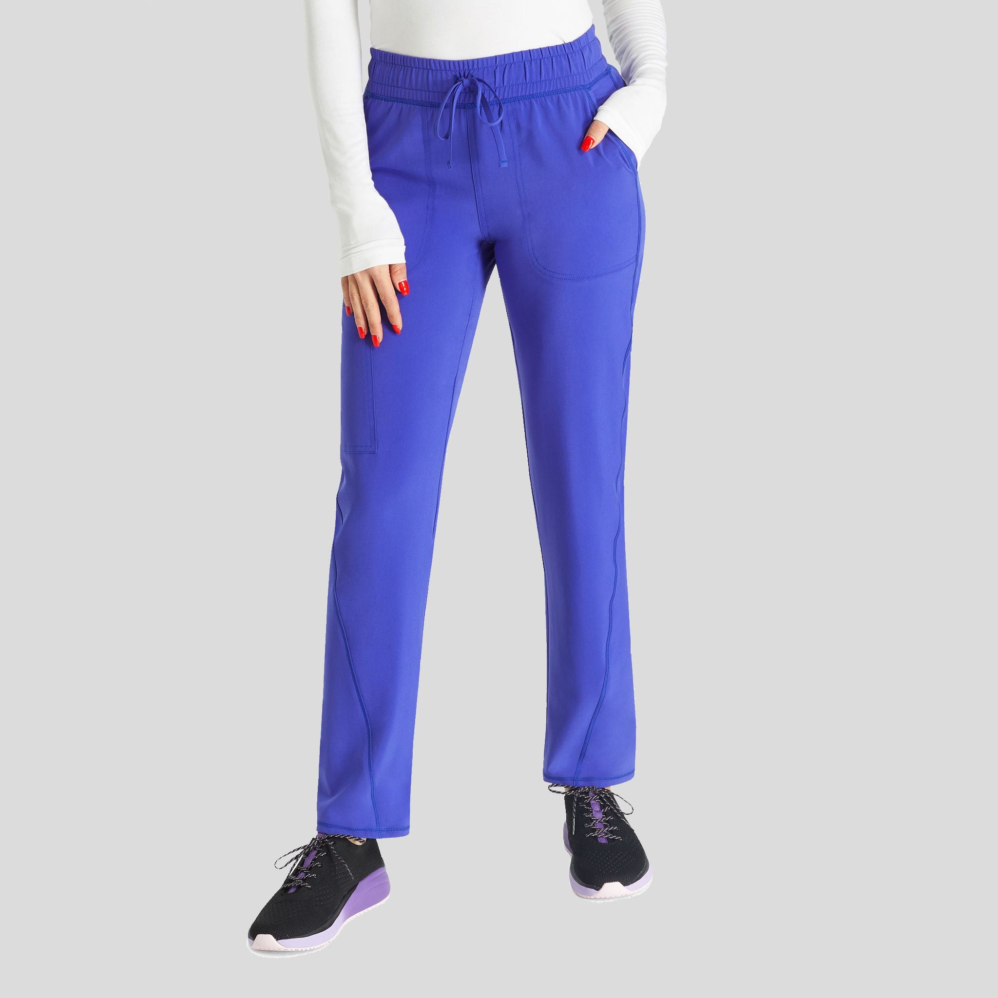 Mid Rise Tapered Leg Drawstring Pant | Glacier Pearl