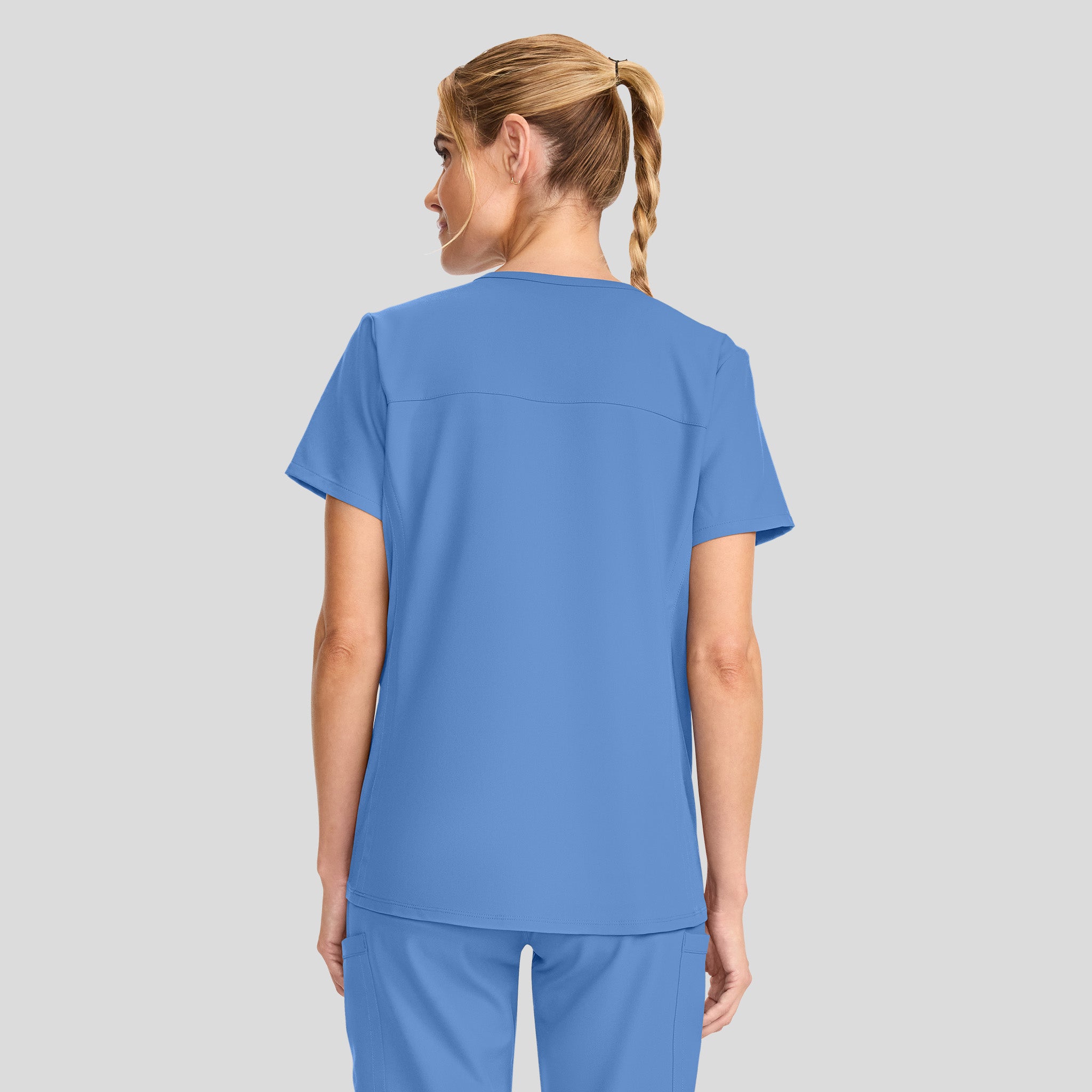 Maternity 2-Pocket Mock Wrap Scrub Top | Ciel