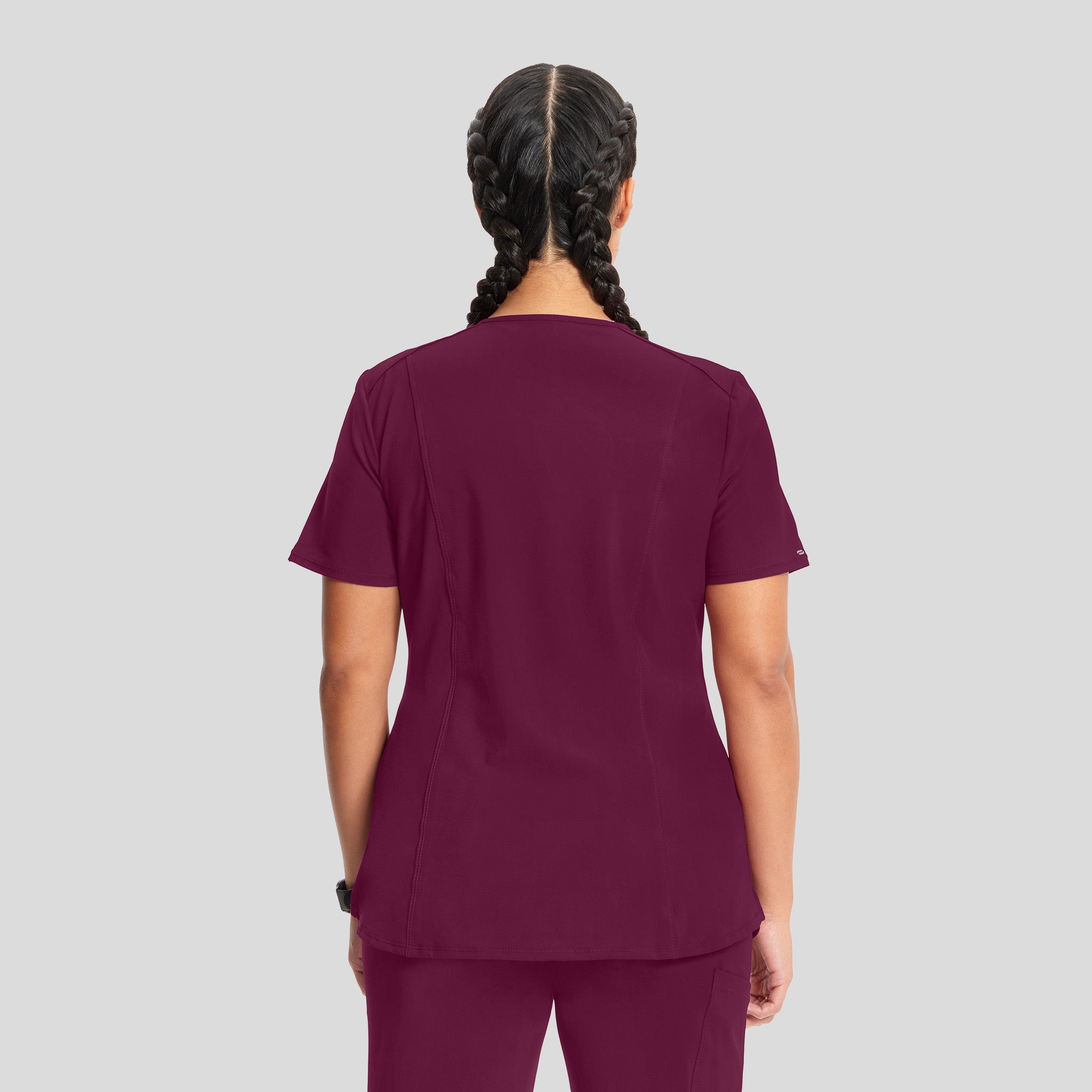 Infinity V-Neck Solid Scrub Top | Wine