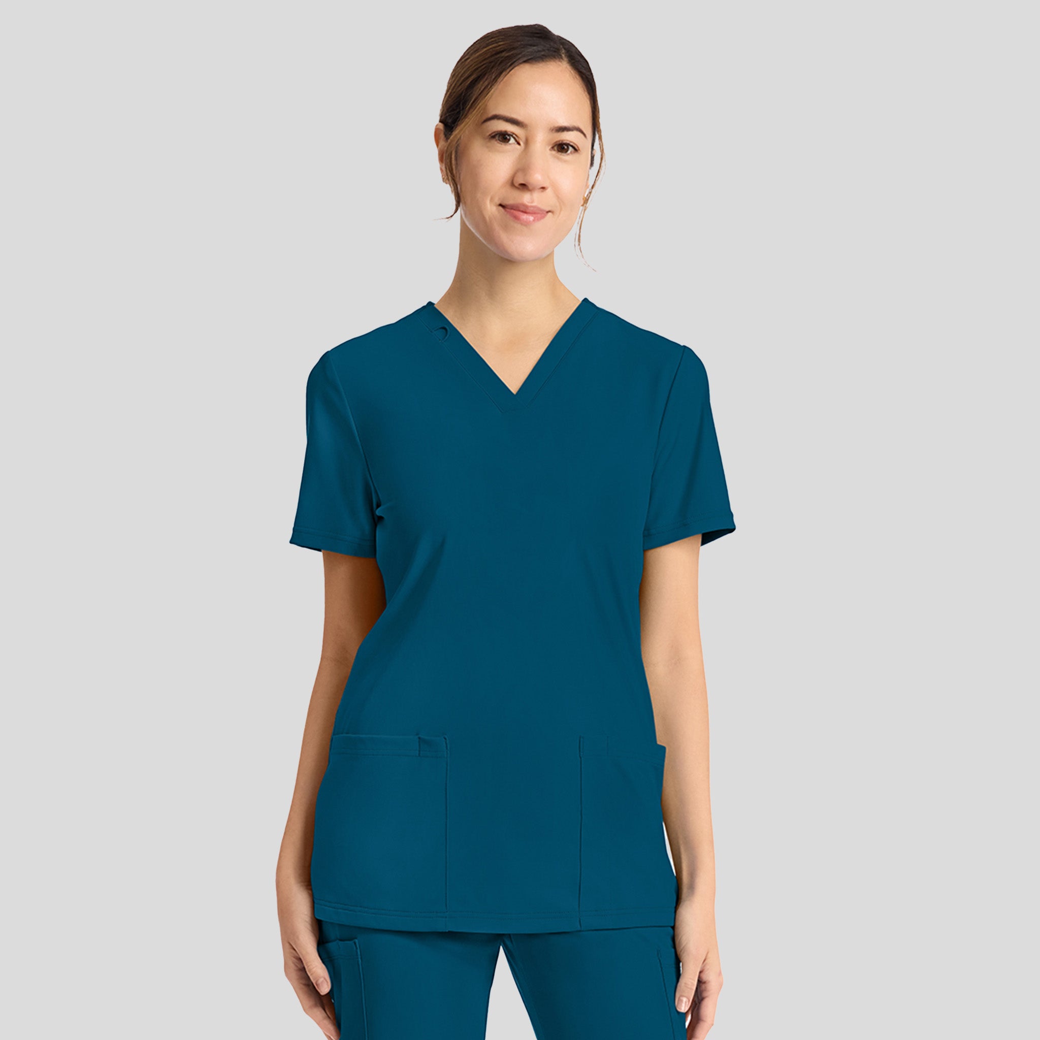 Achieve 2-Pocket Scrub Top | Caribbean