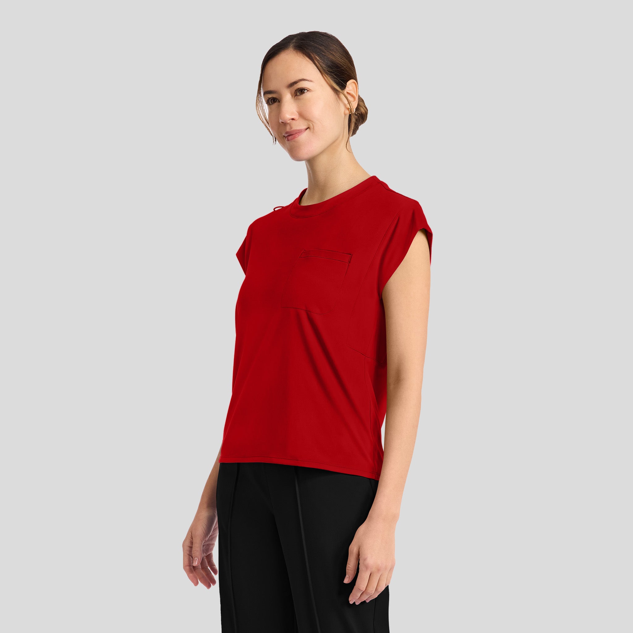Achieve Crew Neck Scrub Top | Red