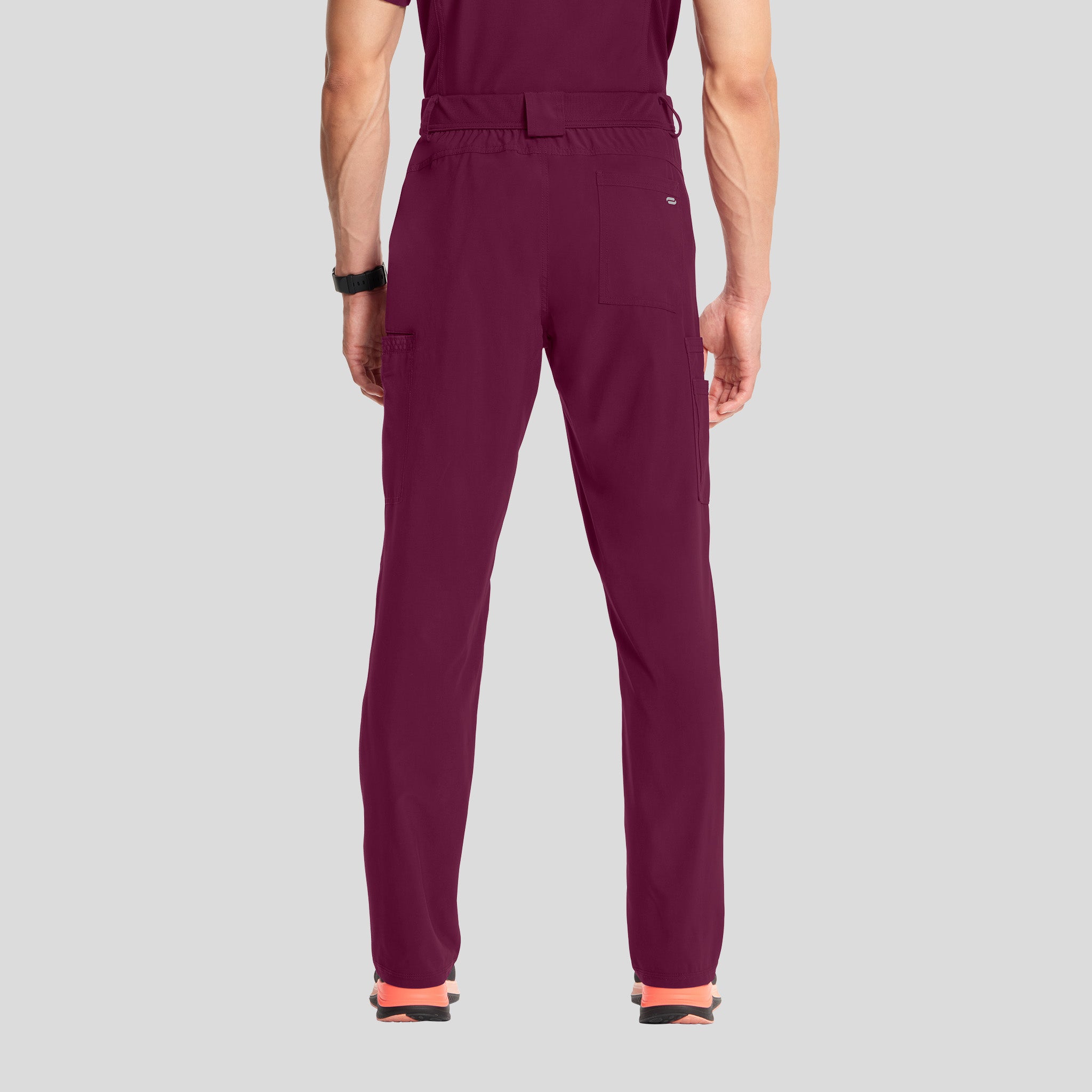 Men's Zip Fly Cargo Scrub Pant | Wine
