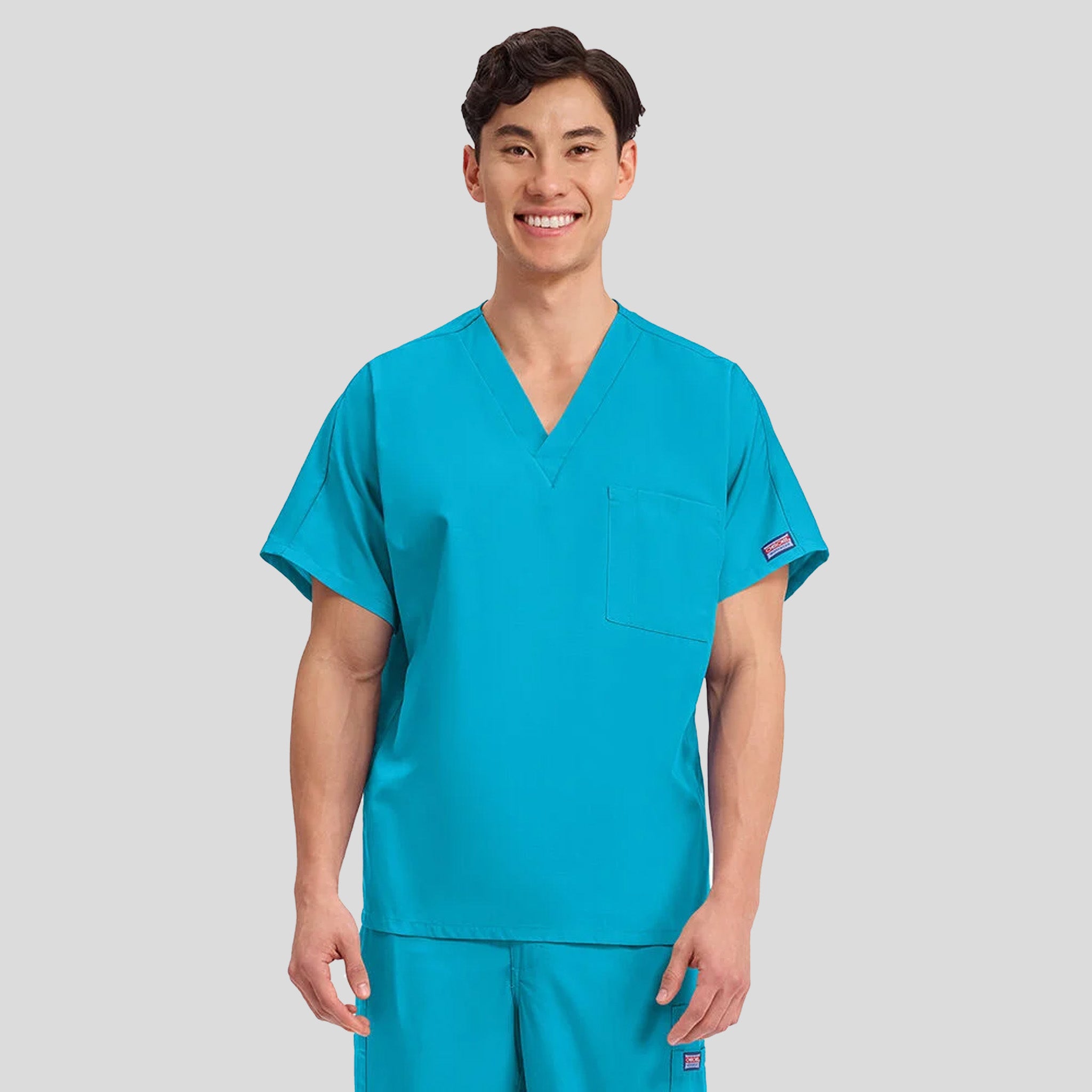 Unisex V-Neck 1 Pocket | Turquoise