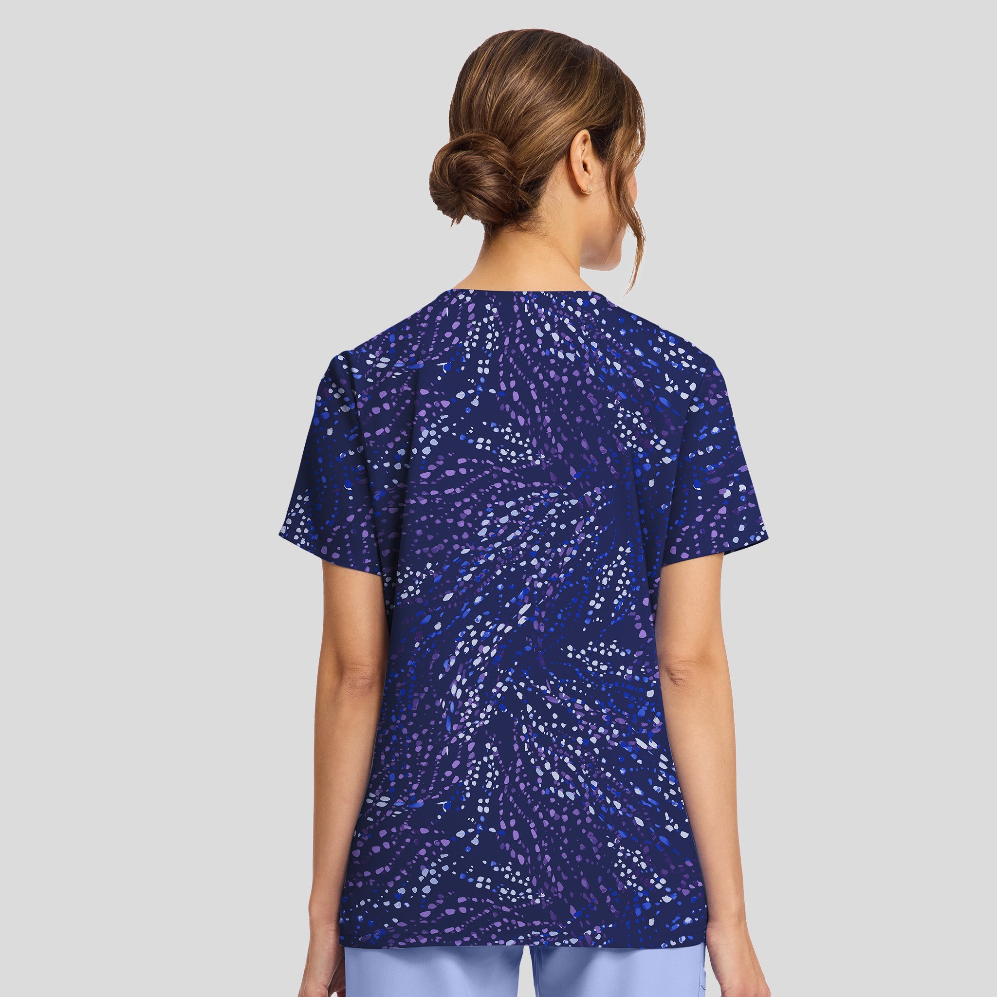 Women's Wild Specks Print Scrub Top