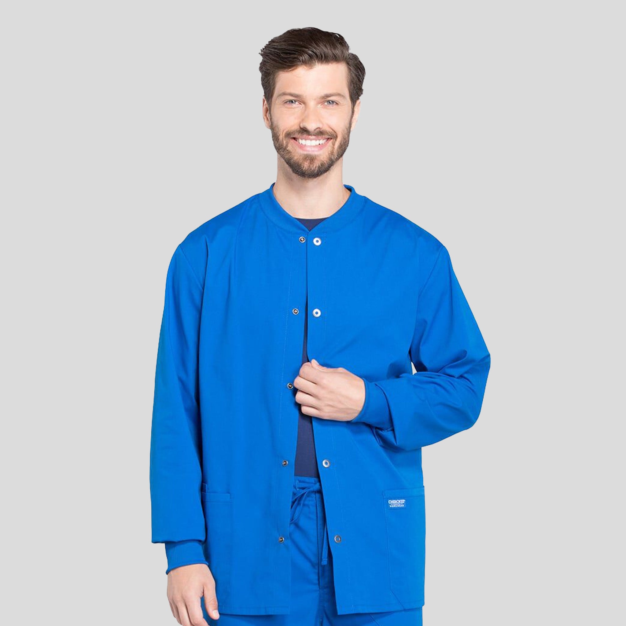 Men's Snap Front Warm-Up Jacket | Royal
