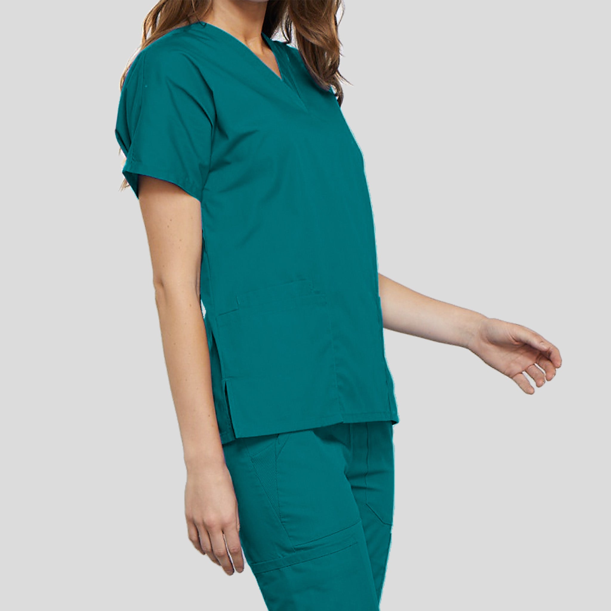 Women's V-Neck 2 Pocket | Teal