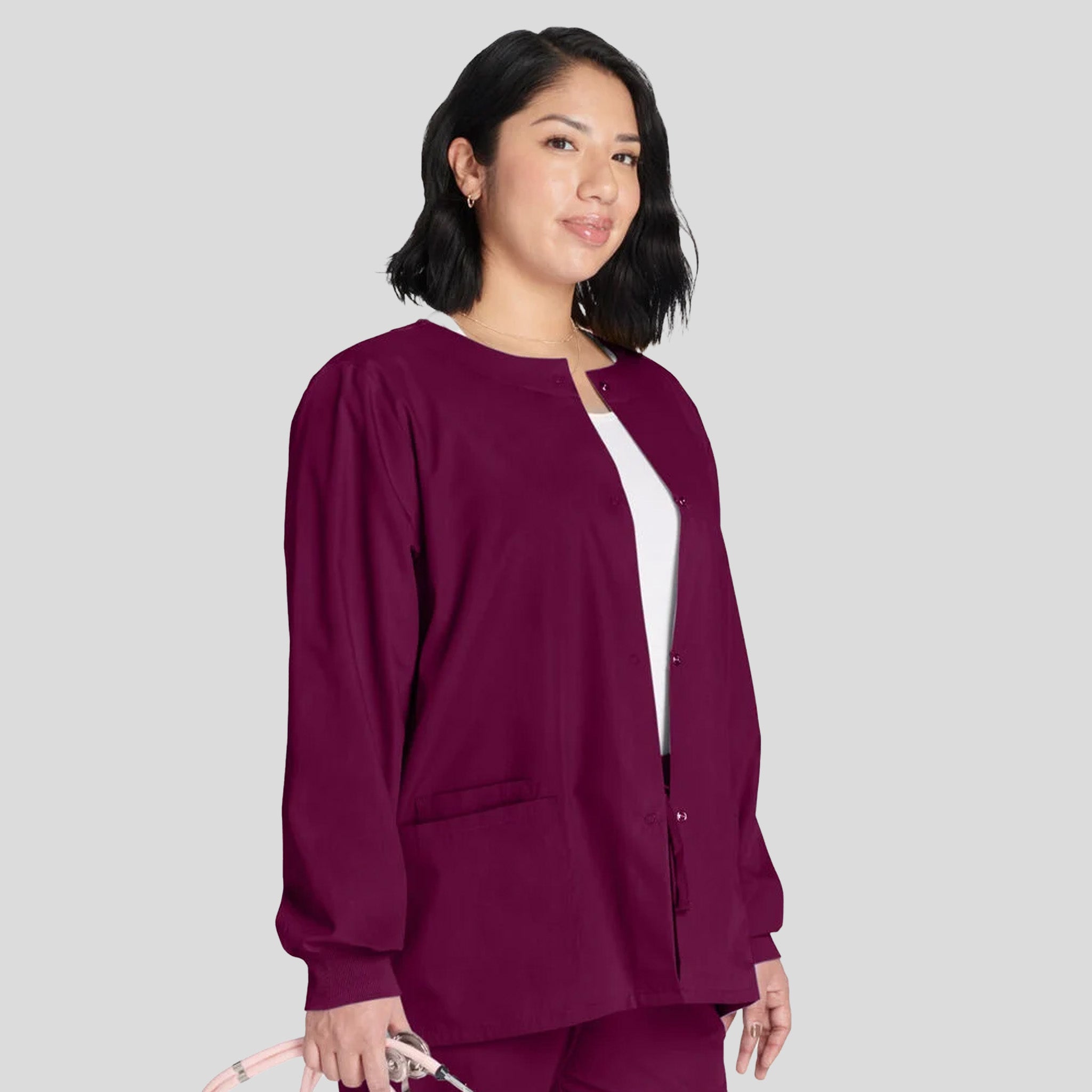 Women's Snap Front Jacket | Wine
