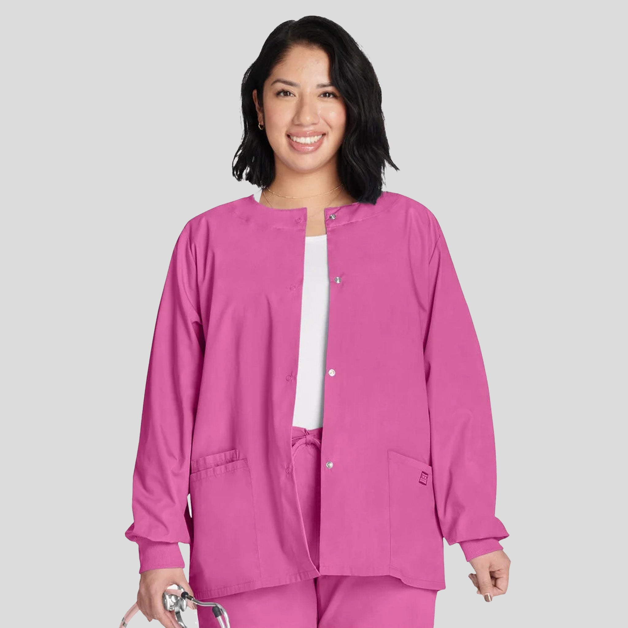 Women's Snap Front Jacket | Shocking Pink
