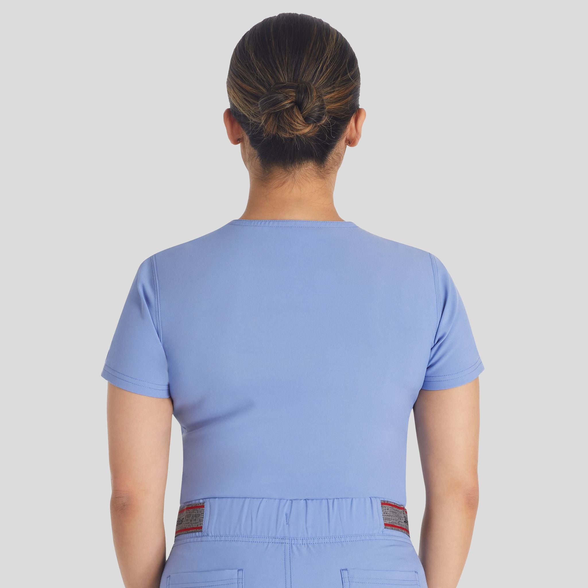 Women's Round Neck Henley Scrub Top | Ciel