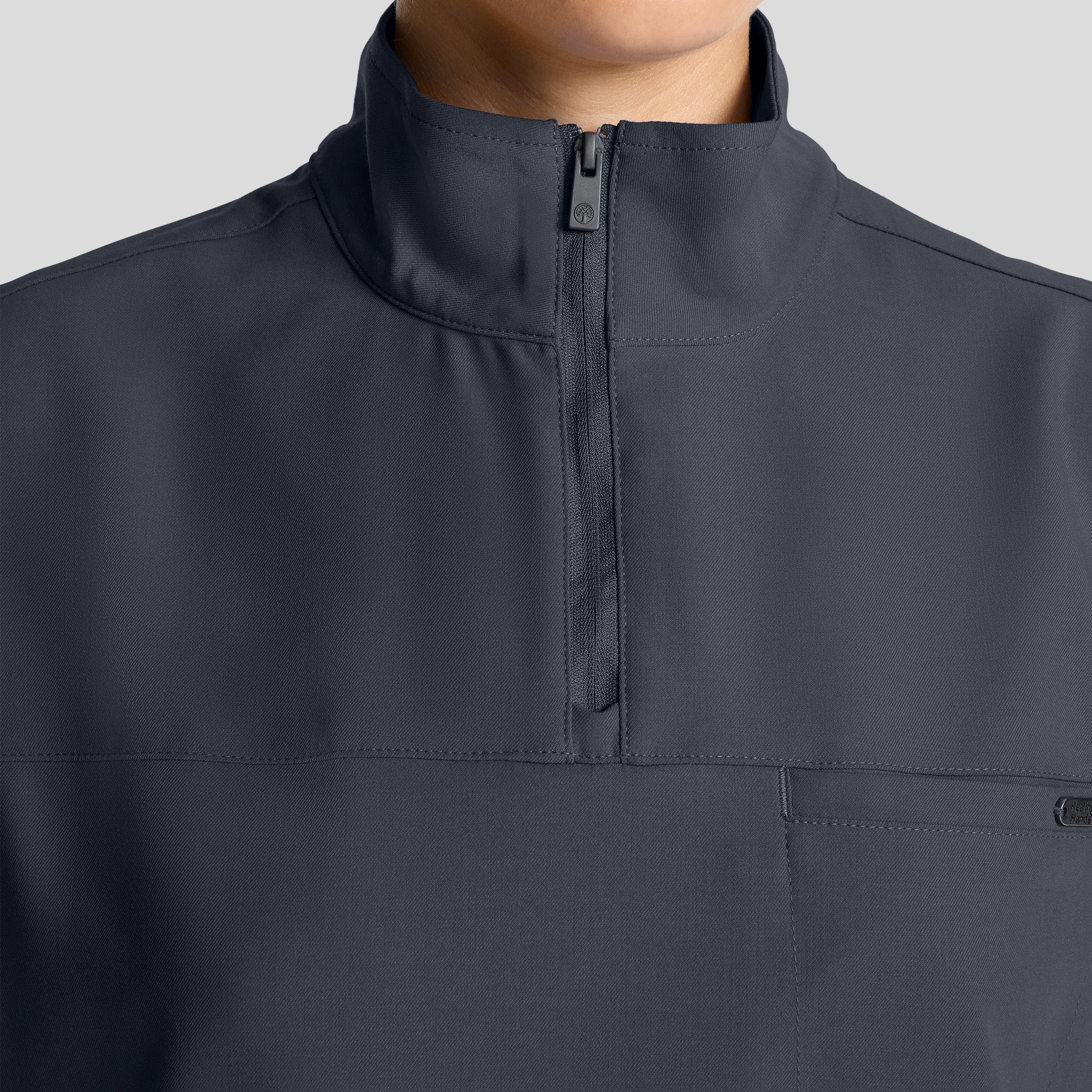 Women's Bella Quarter Zip Scrub Top | Pewter