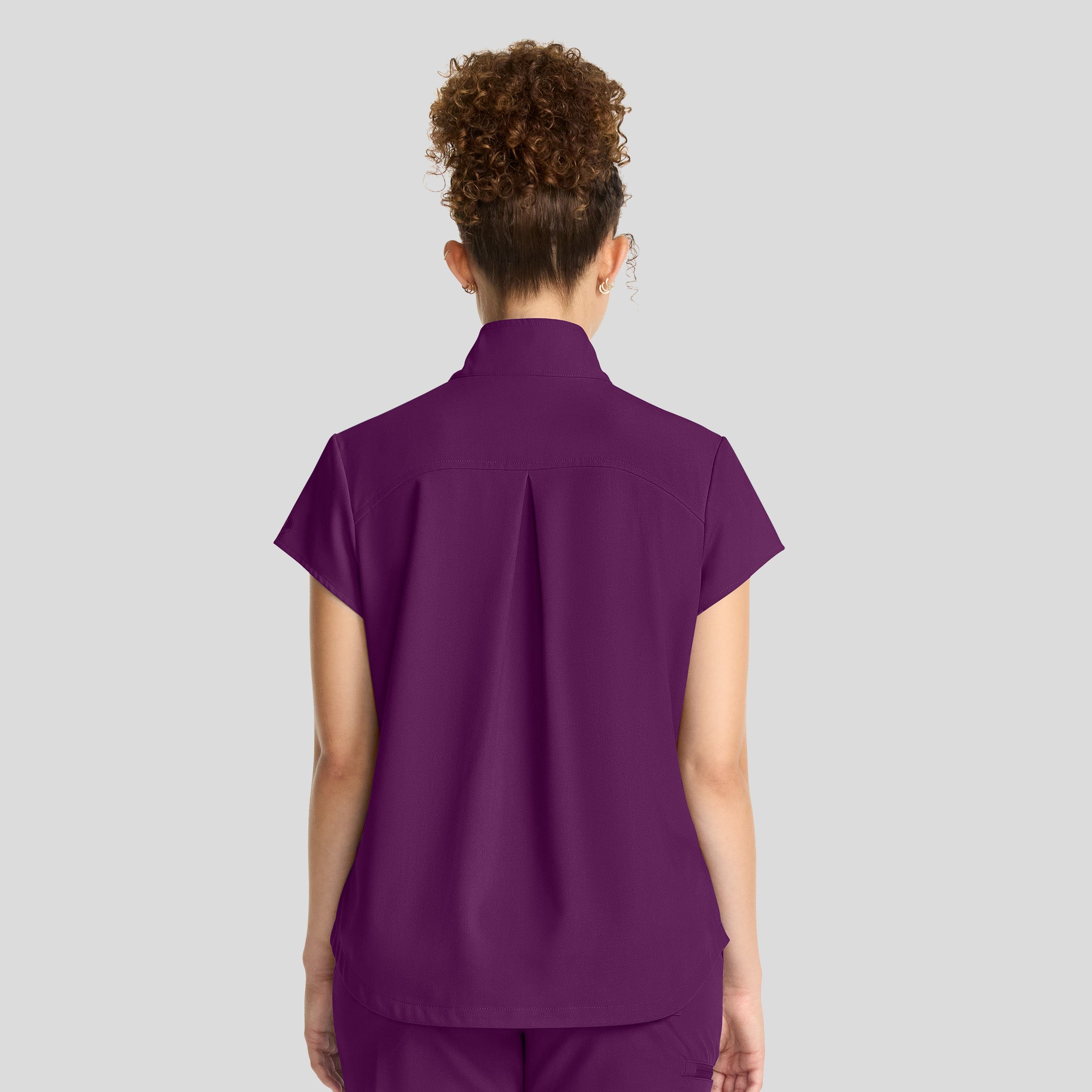 Women's Bella Quarter Zip Scrub Top | Wine