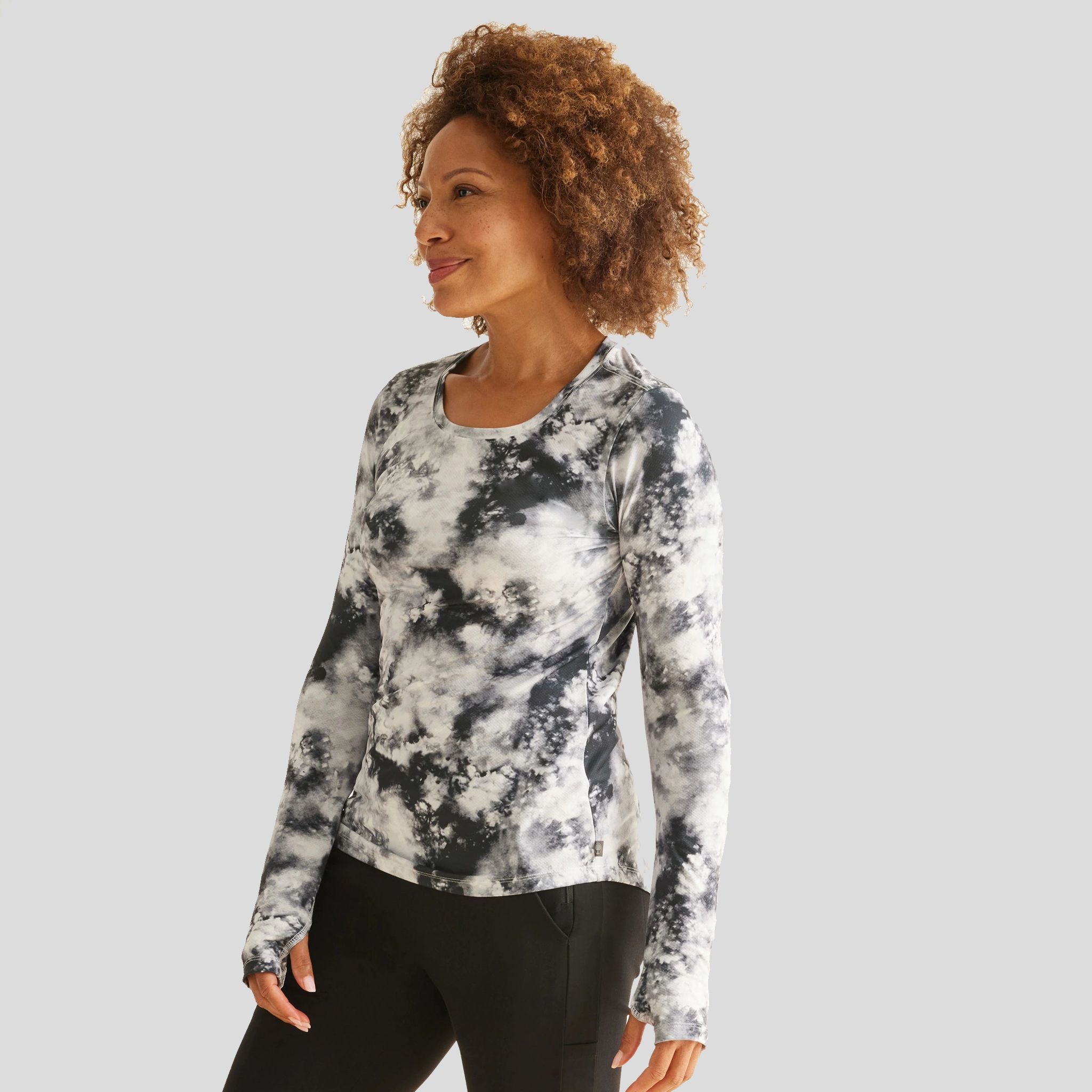 Makayla Long Sleeve Underscrub Tee | Black