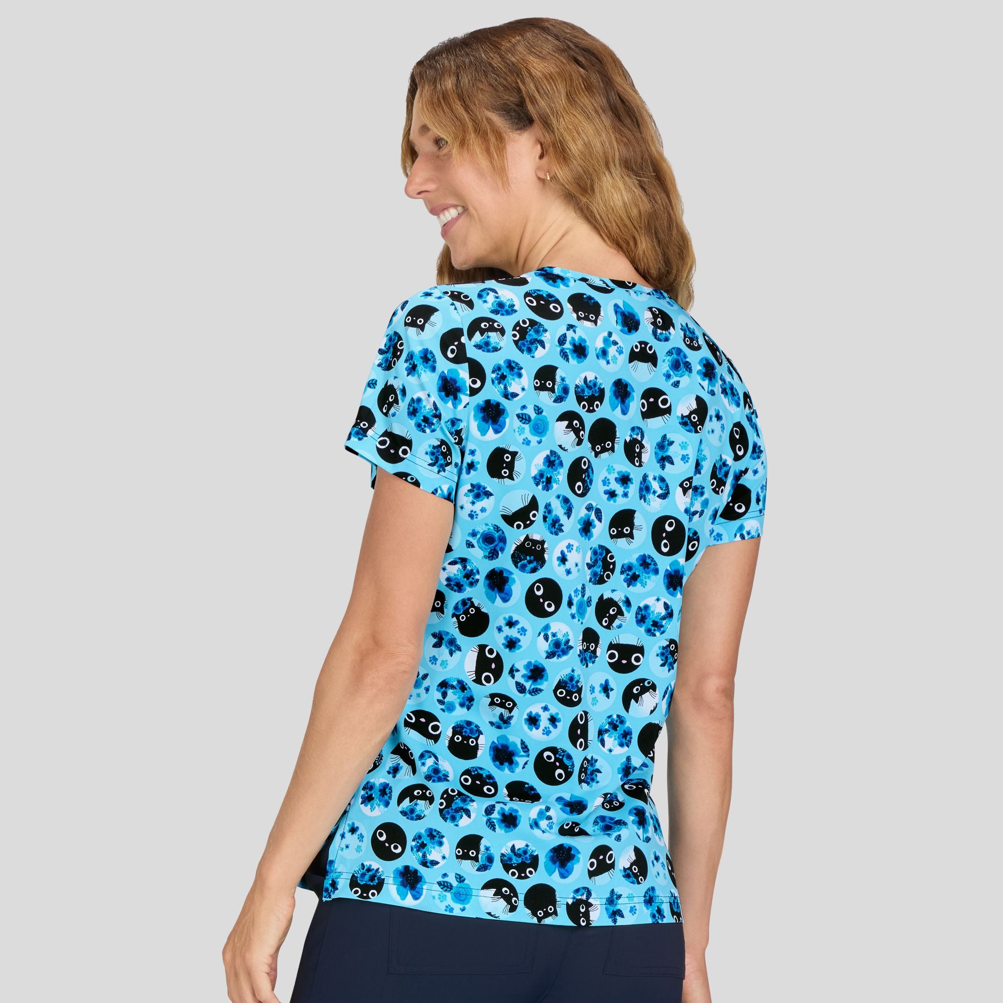 Rosalie Top | Blue Flower Cat