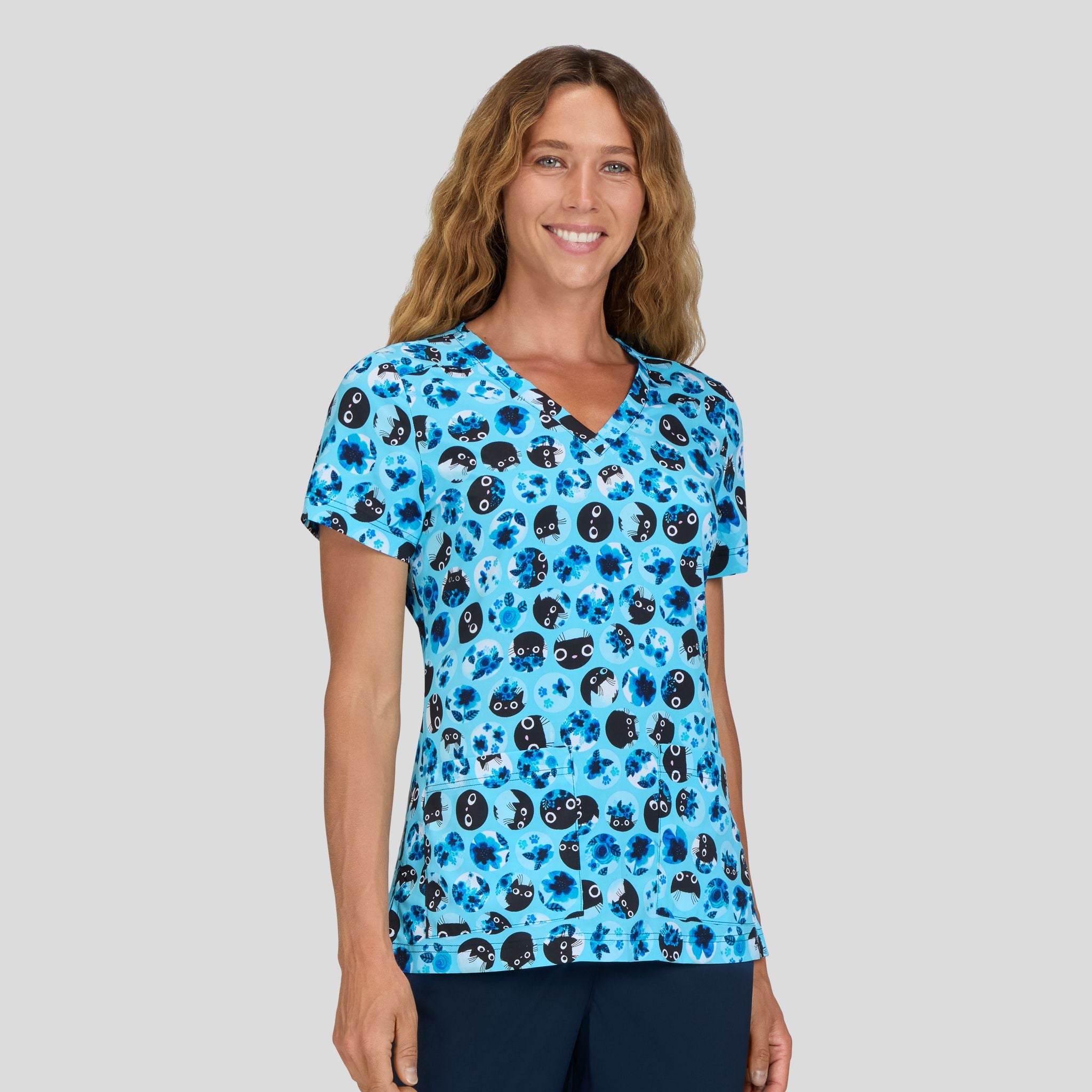 Rosalie Top | Blue Flower Cat