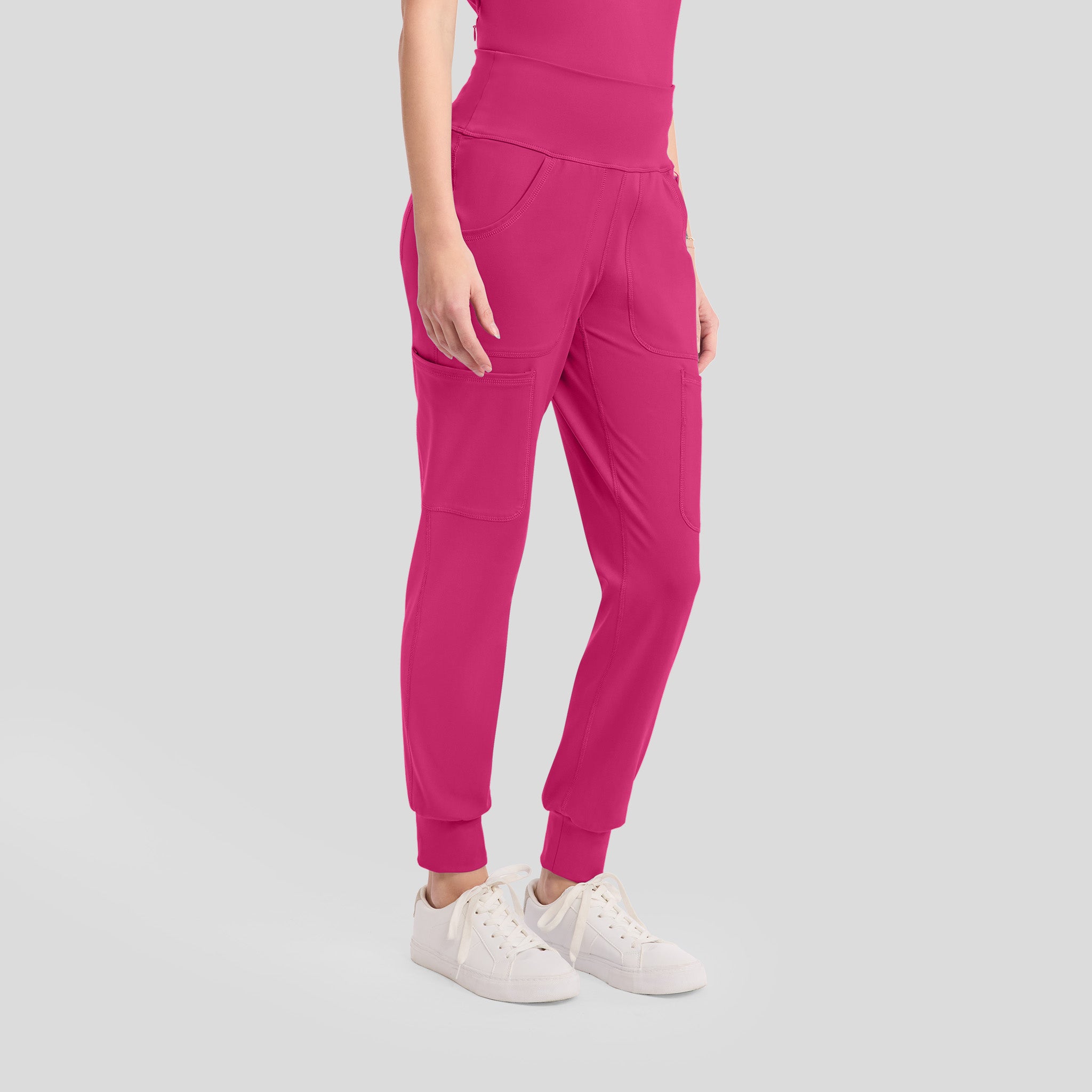 5-Pocket STRETCH High-Rise Cargo Jogger | Pink Power