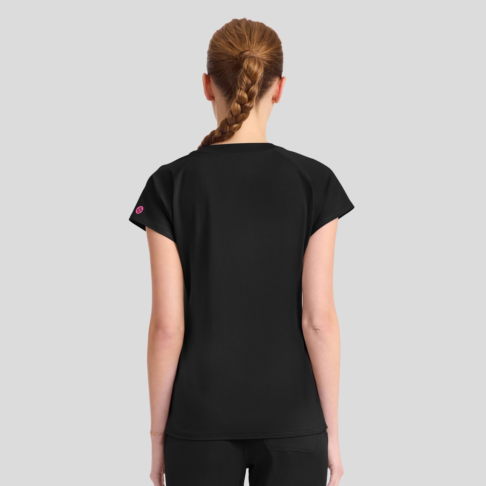 3-Pocket STRETCH V-Neck Scrub Top | Black