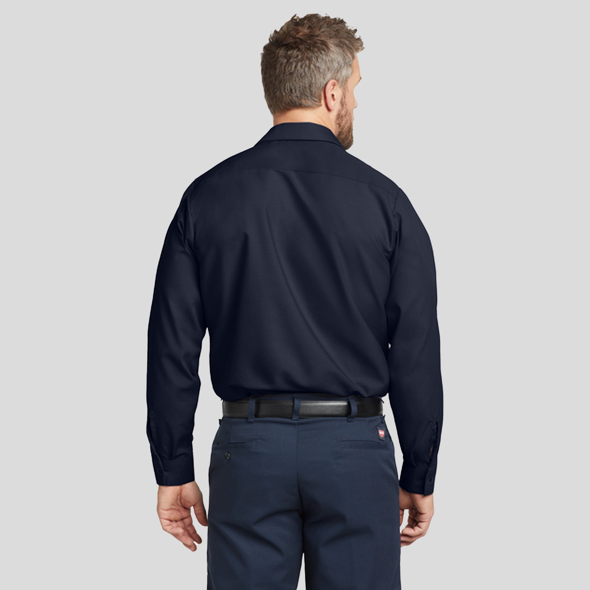 Men's Long Sleeve Industrial Work Shirt | Navy