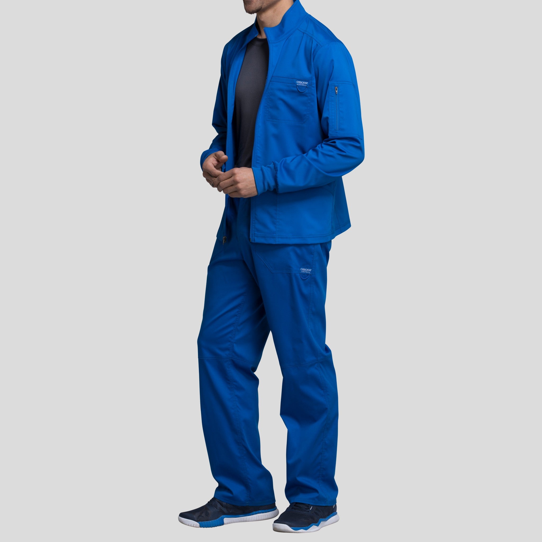 Men's Zip Front Scrub Jacket | Royal
