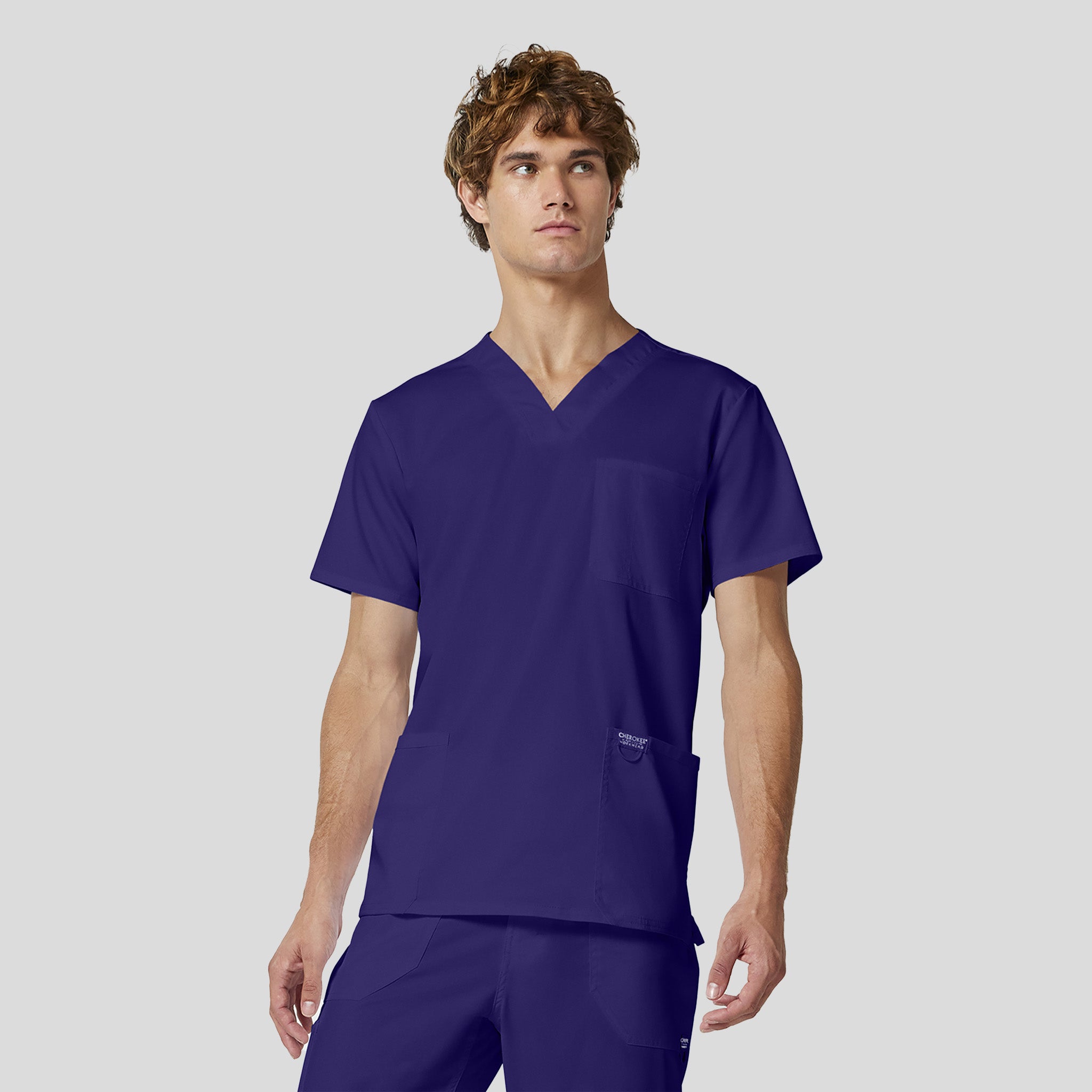 Men's Utility 3-Pocket V-Neck Scrub Top | Grape