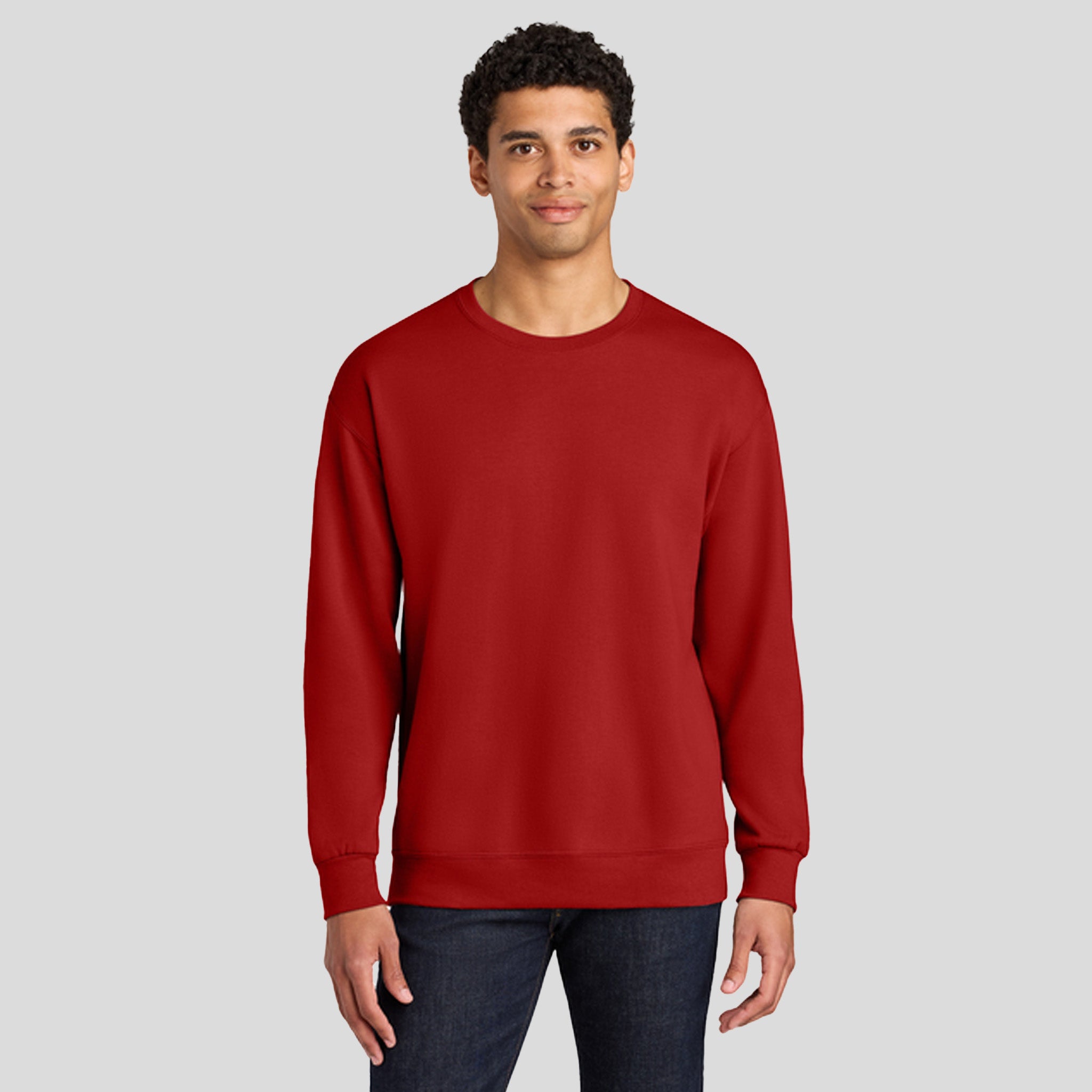 Ultimate™ Unisex CVC Ring Spun Crewneck Sweatshirt | True Red