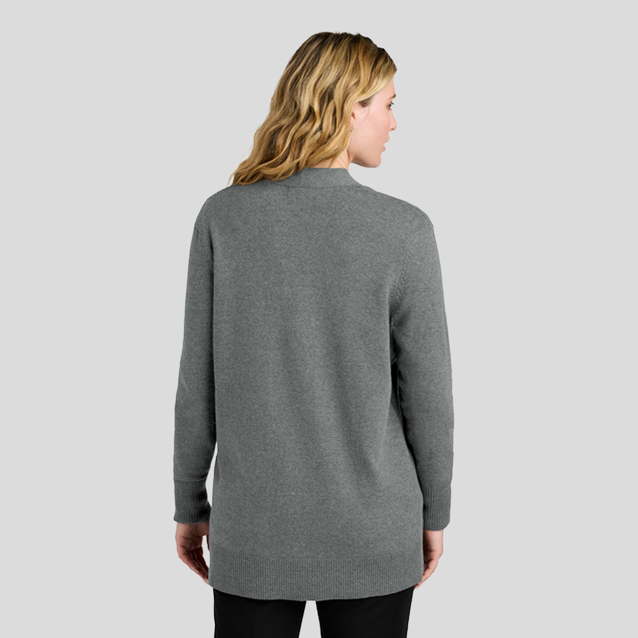 Women’s Easy Care Open-Front Cardigan Sweater | Medium Heather Grey