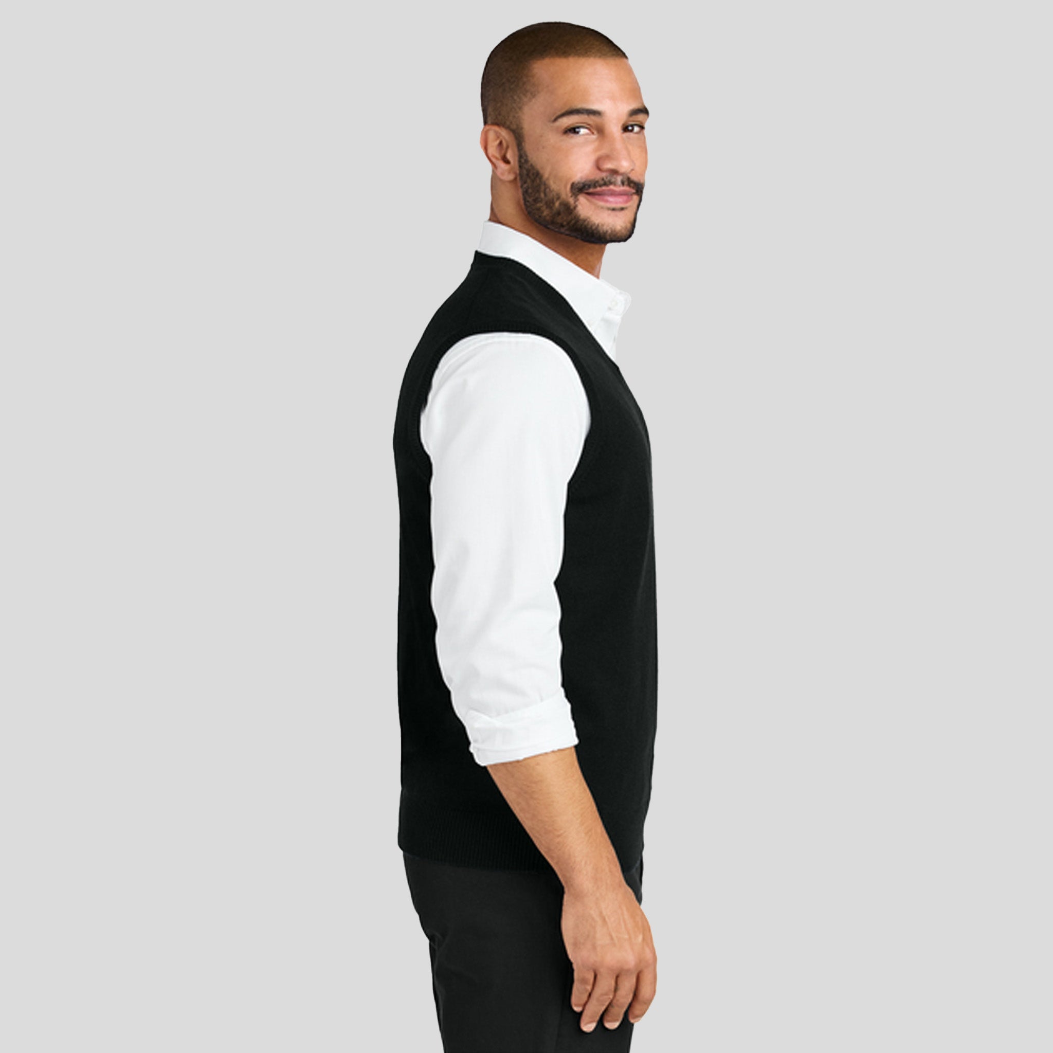 Easy Care Sweater Vest | Deep Black