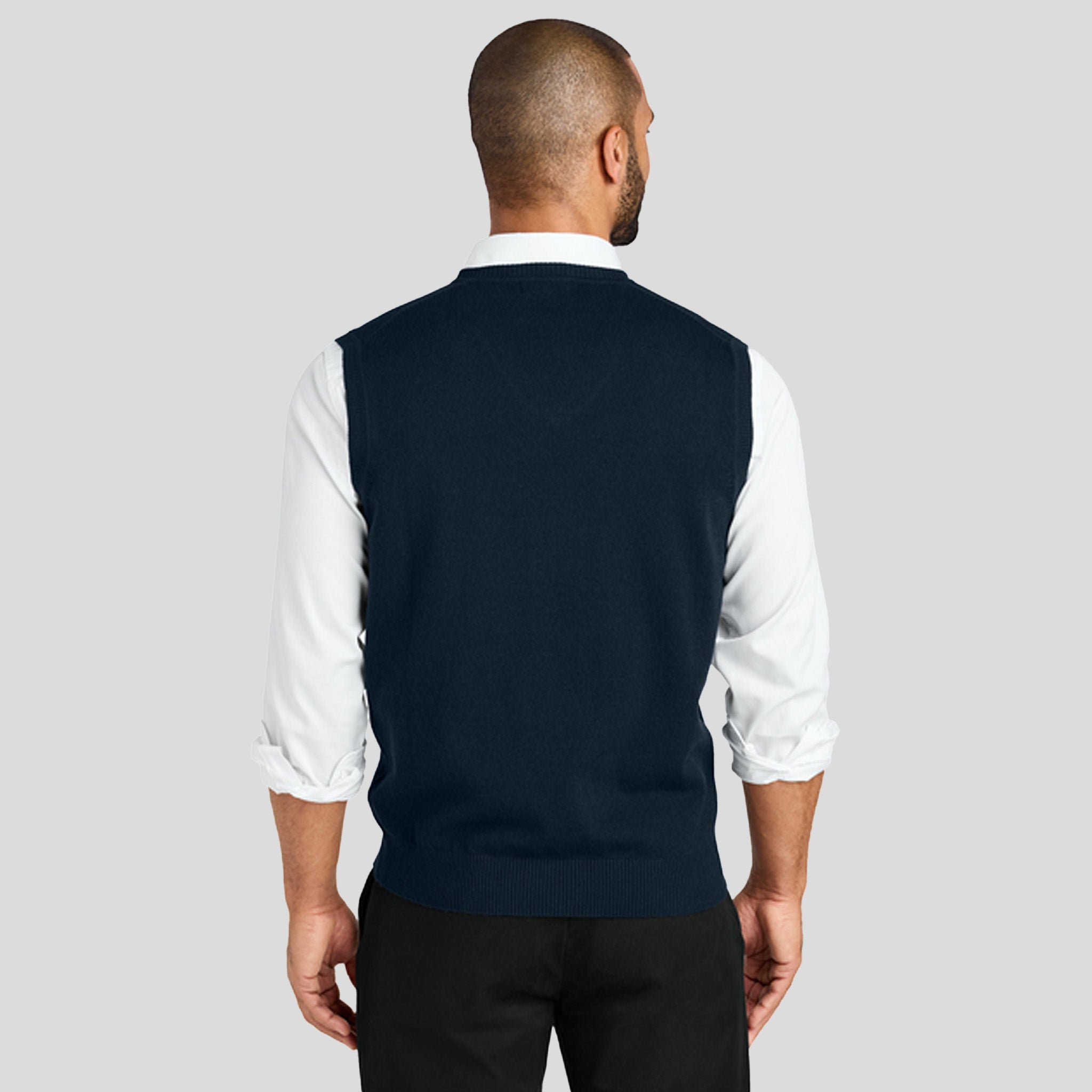 Easy Care Sweater Vest | River Blue Navy