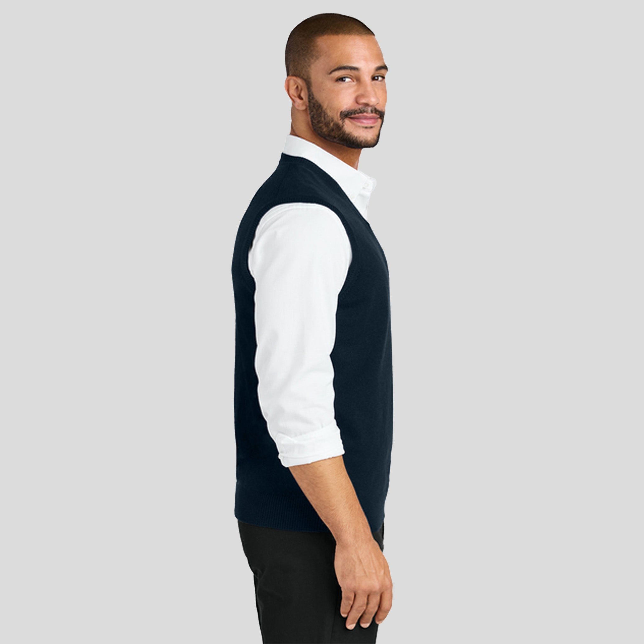 Easy Care Sweater Vest | River Blue Navy