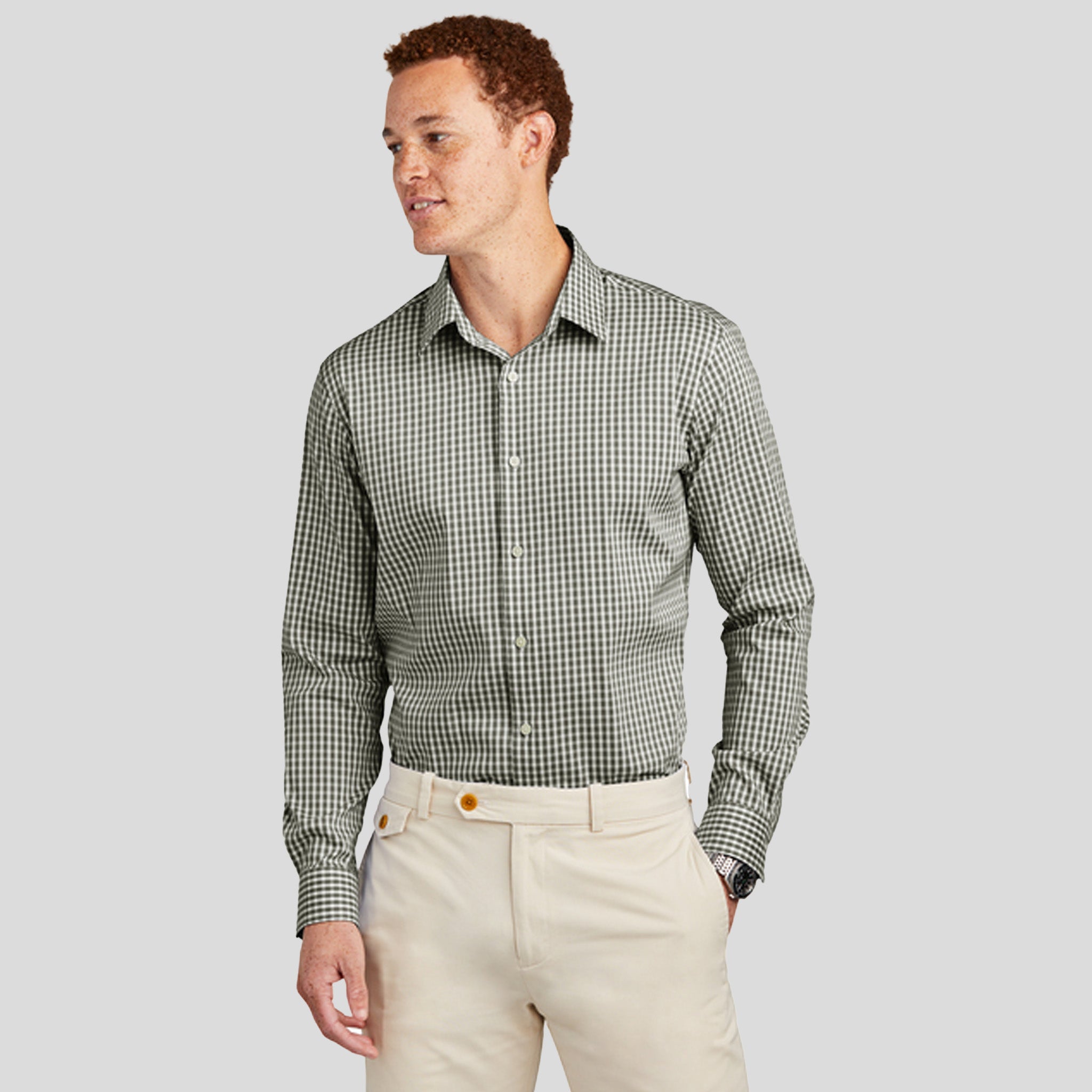 Tech Stretch Patterned Shirt | Deep Black Check