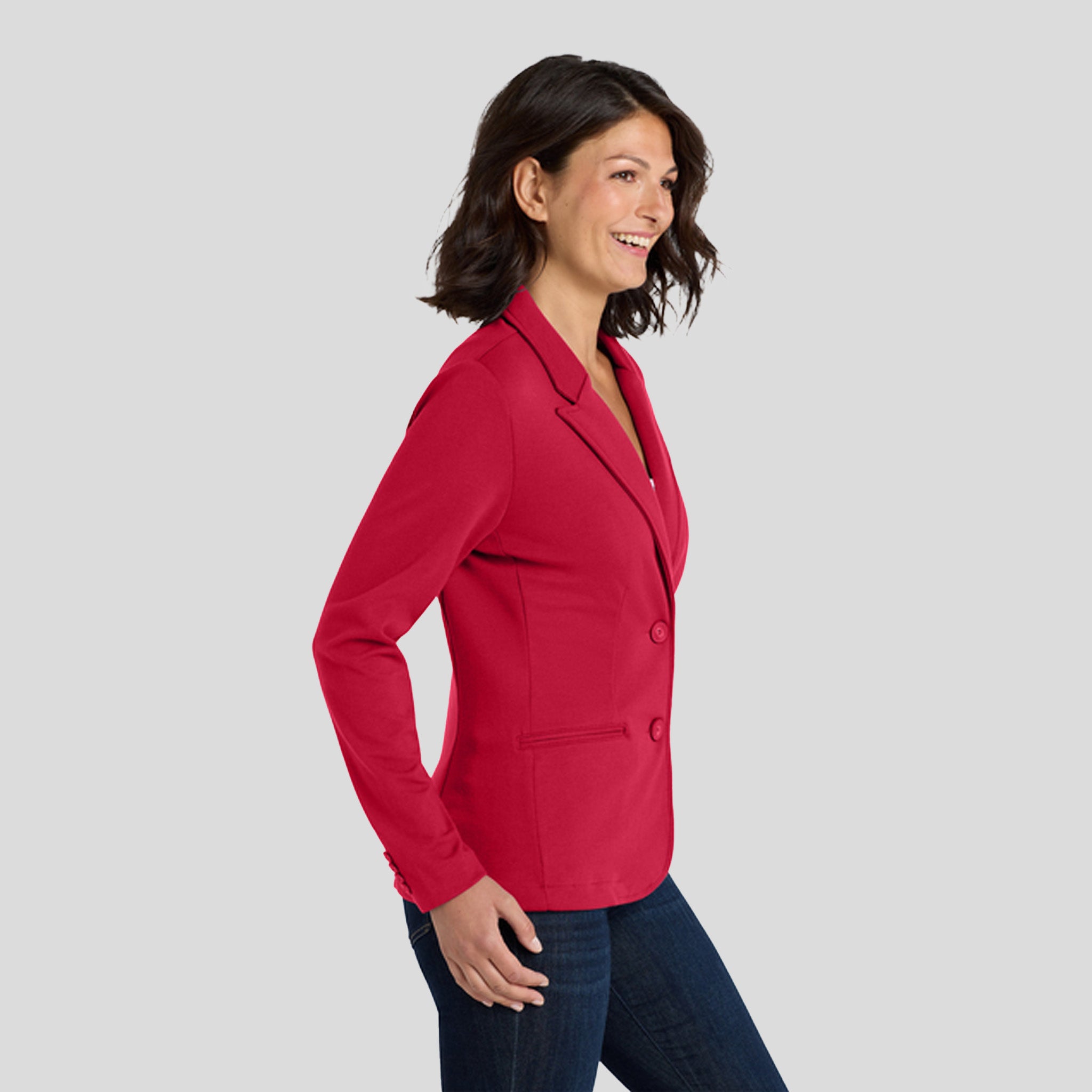 Women's Knit Blazer | Red