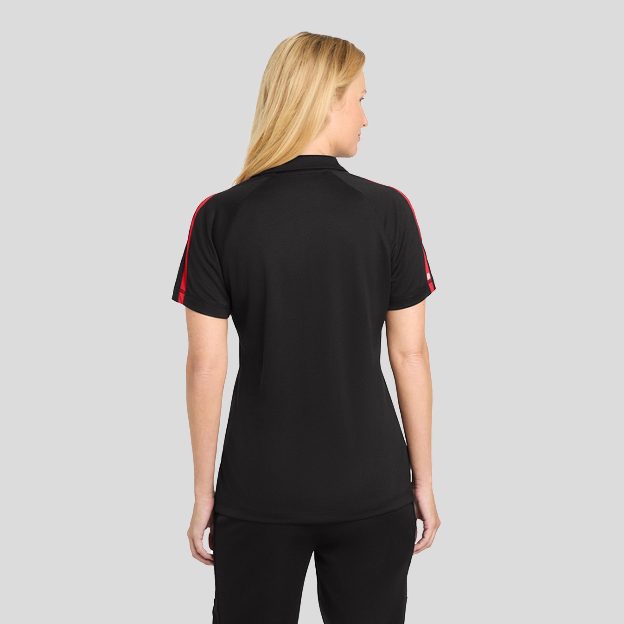 Women's PosiCharge® Micro-Mesh Colorblock Polo | Black/Red