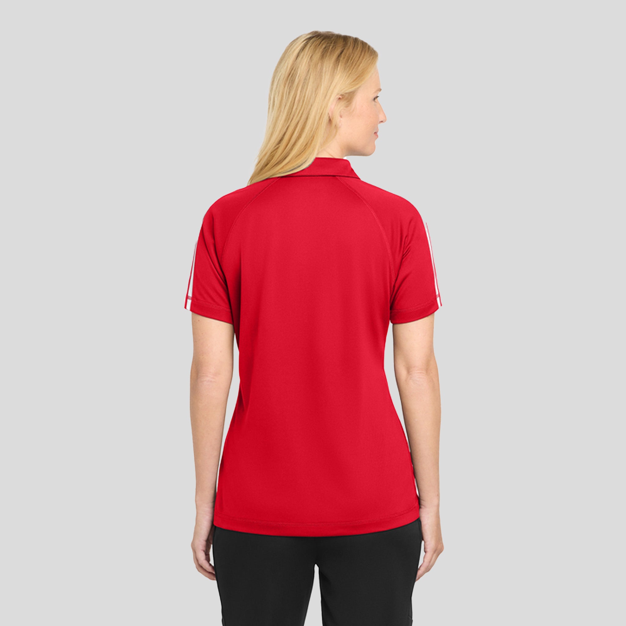 Women's PosiCharge® Micro-Mesh Colorblock Polo | Red/White