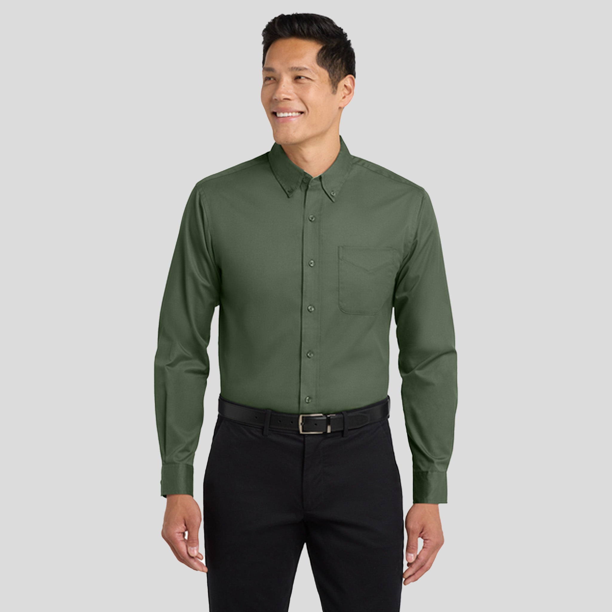 Long Sleeve Easy Care Shirt | Clover Green