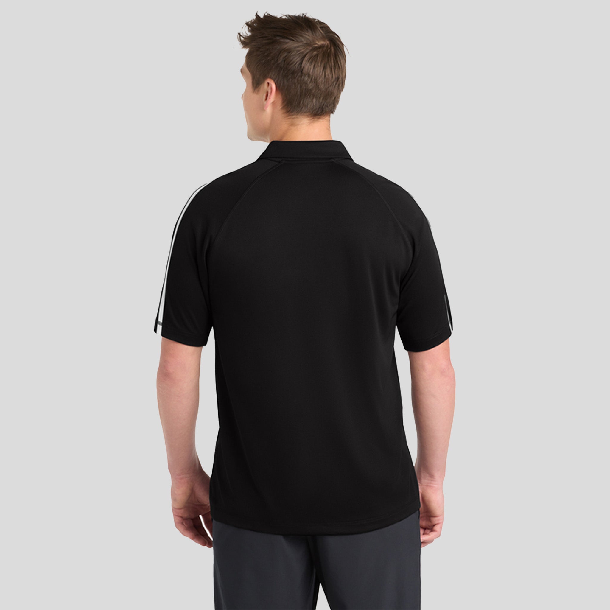 PosiCharge® Micro-Mesh Colorblock Polo | Black/White