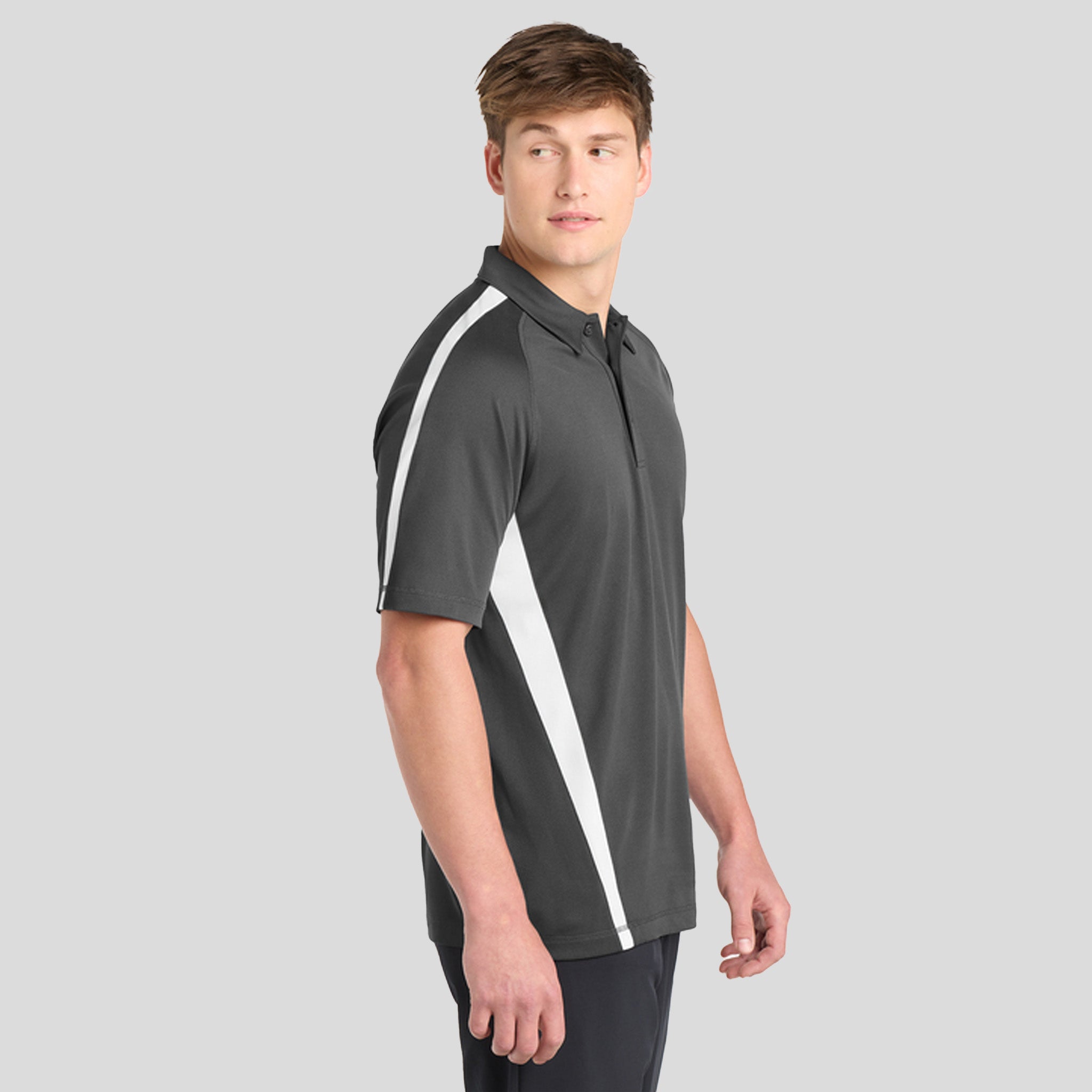 PosiCharge® Micro-Mesh Colorblock Polo | Grey/White