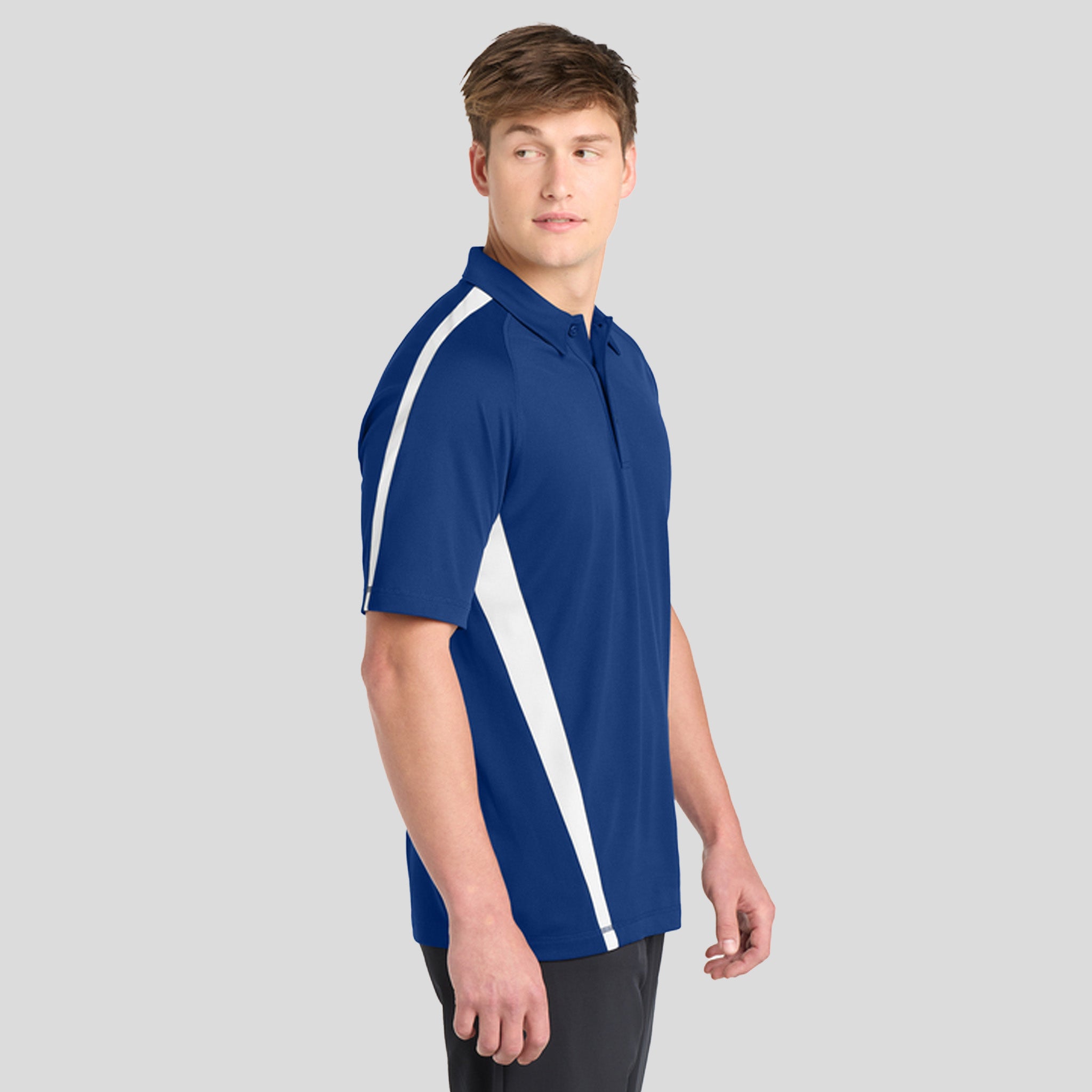 PosiCharge® Micro-Mesh Colorblock Polo | Royal/White