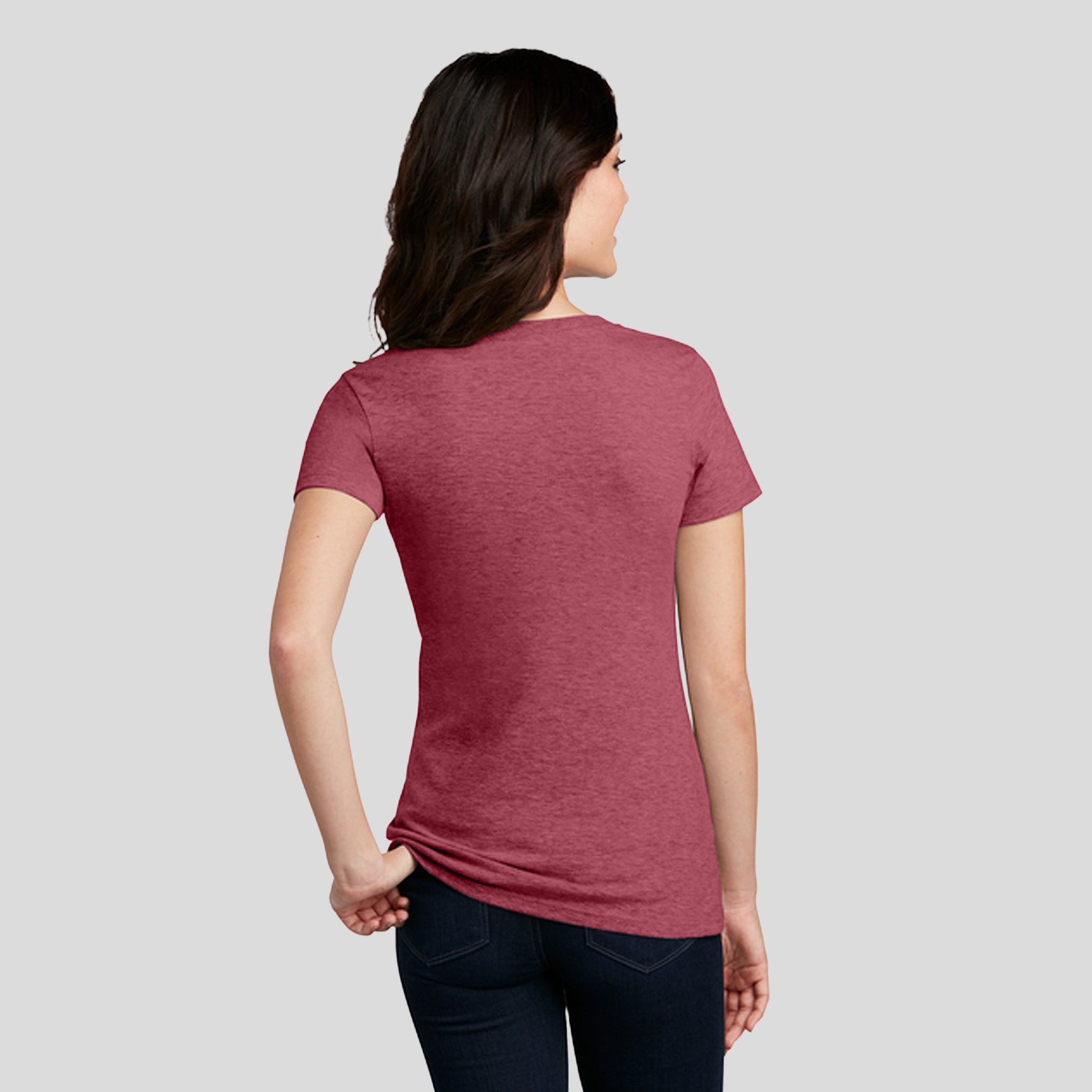 Women’s Perfect Blend® CVC V-Neck Tee | Heathered Red