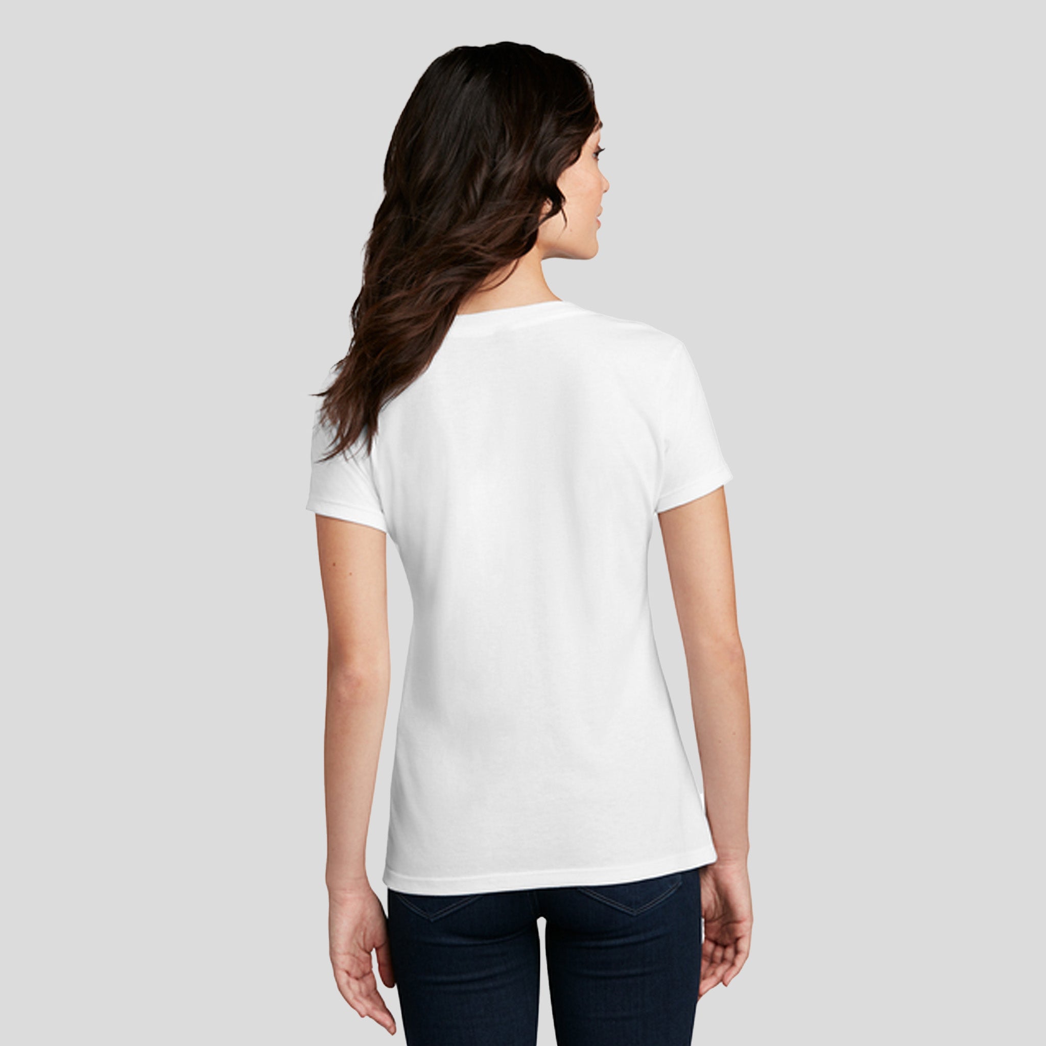 Women’s Perfect Blend® CVC V-Neck Tee | White