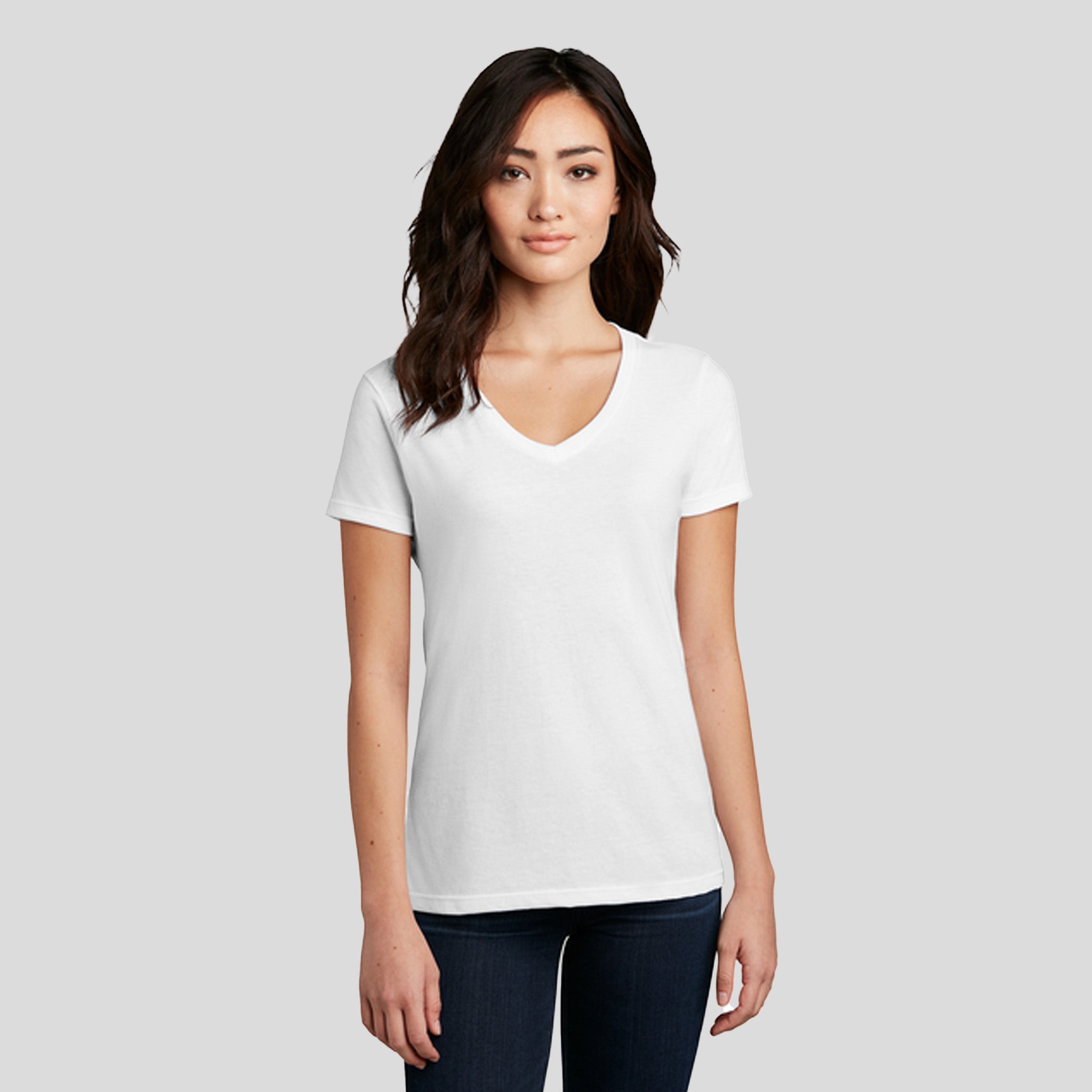 Women’s Perfect Blend® CVC V-Neck Tee | White