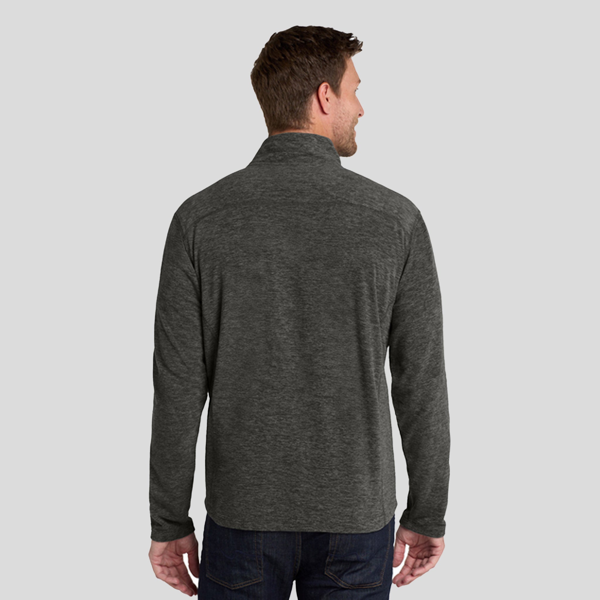 Heather Microfleece Full-Zip Jacket | Black Charcoal Heather