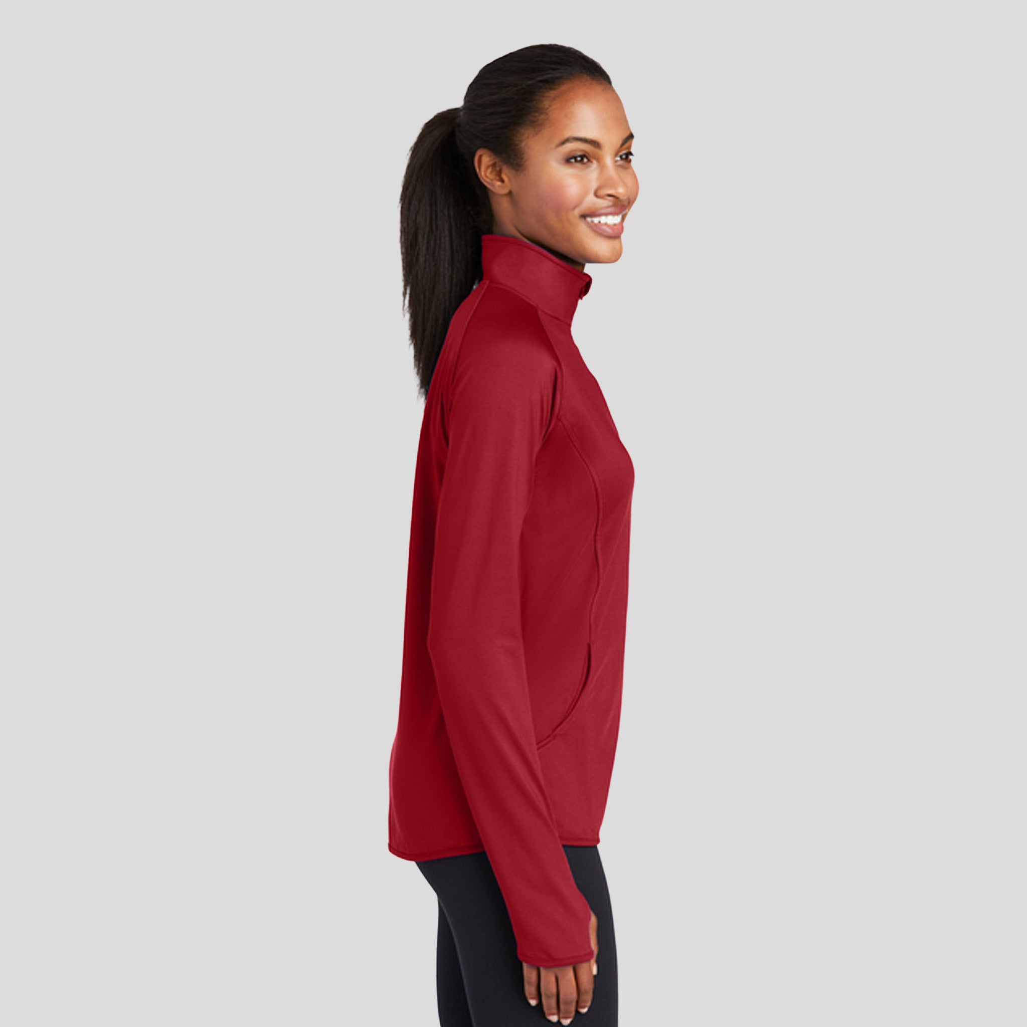 Women's Sport-Wick® Stretch 1/4-Zip Pullover | Deep Red