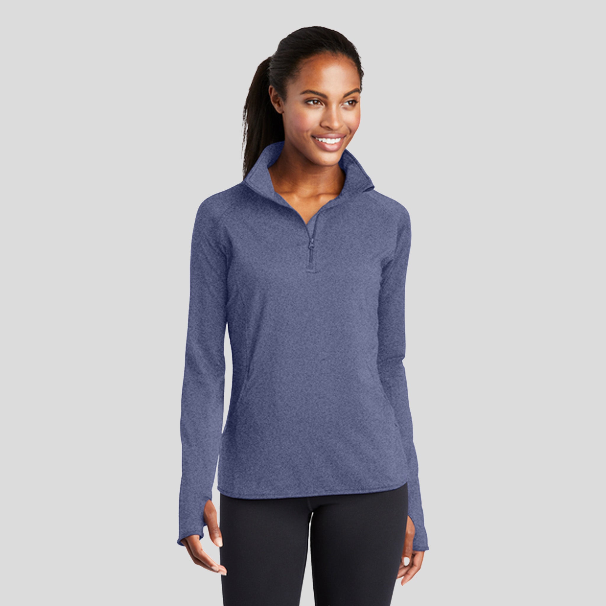 Women's Sport-Wick® Stretch 1/4-Zip Pullover | True Navy Heather